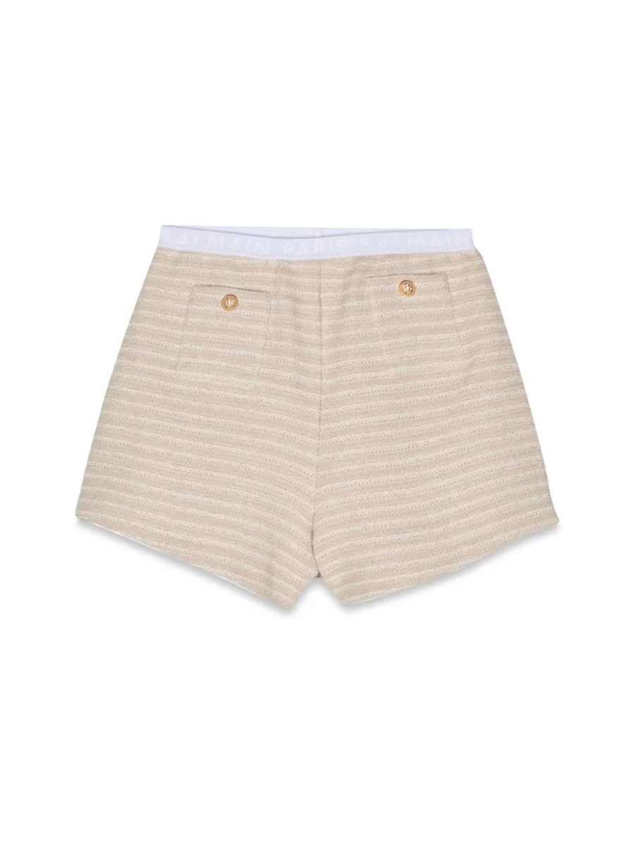BALMAIN Striped Knitted Shorts - Image 2