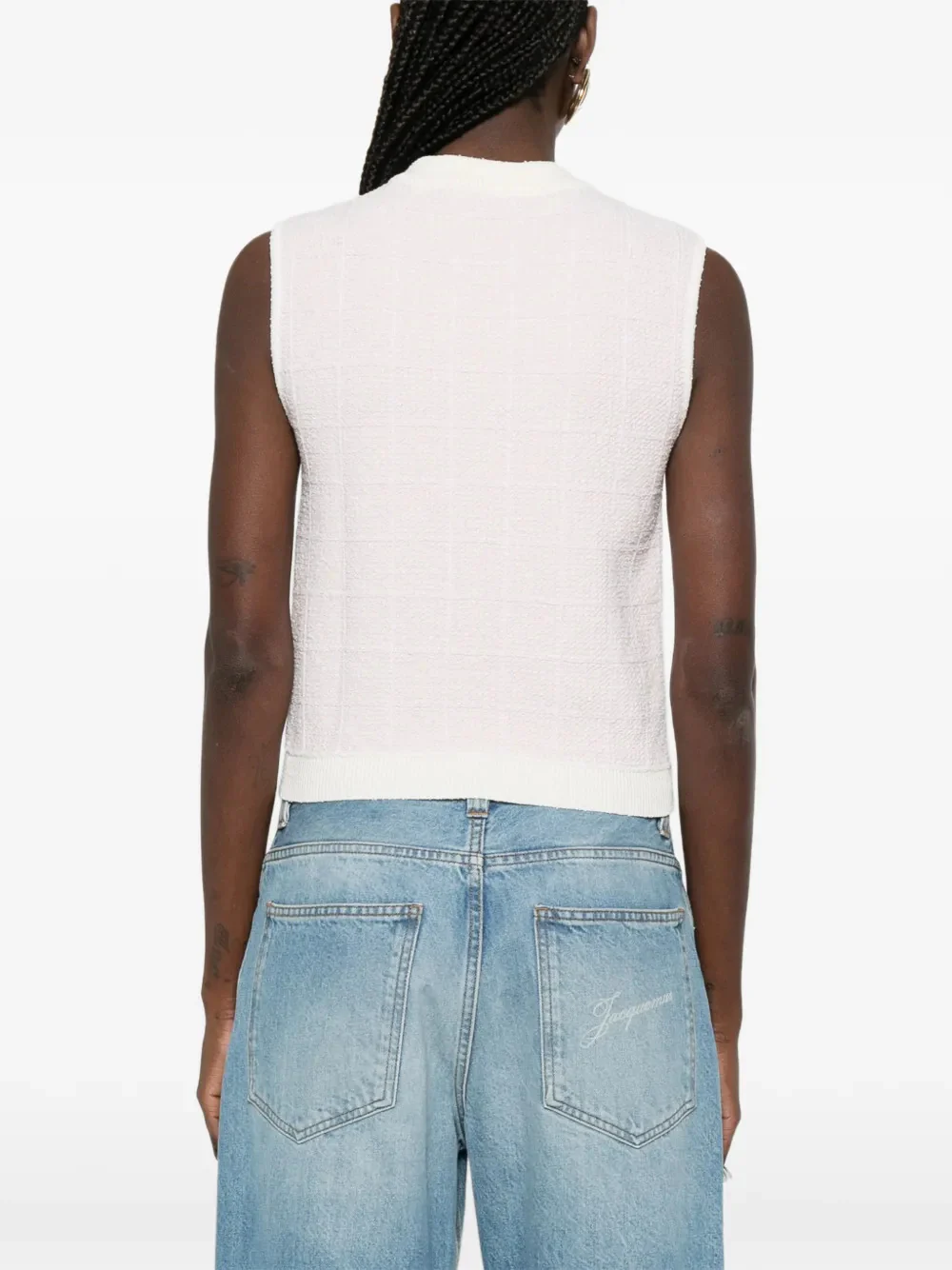 Balmain Women’s Round Neck Knit Top with Lion Button Detail - Size 36 - Image 4