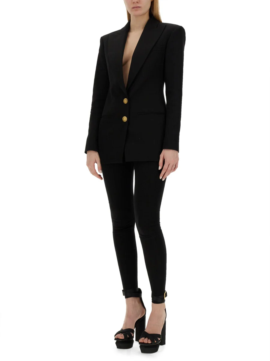 Balmain Women's Single-Breasted Wool Jacket - Size 36 - Image 2