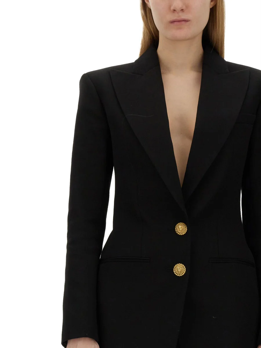 Balmain Women's Single-Breasted Wool Jacket - Size 36 - Image 4