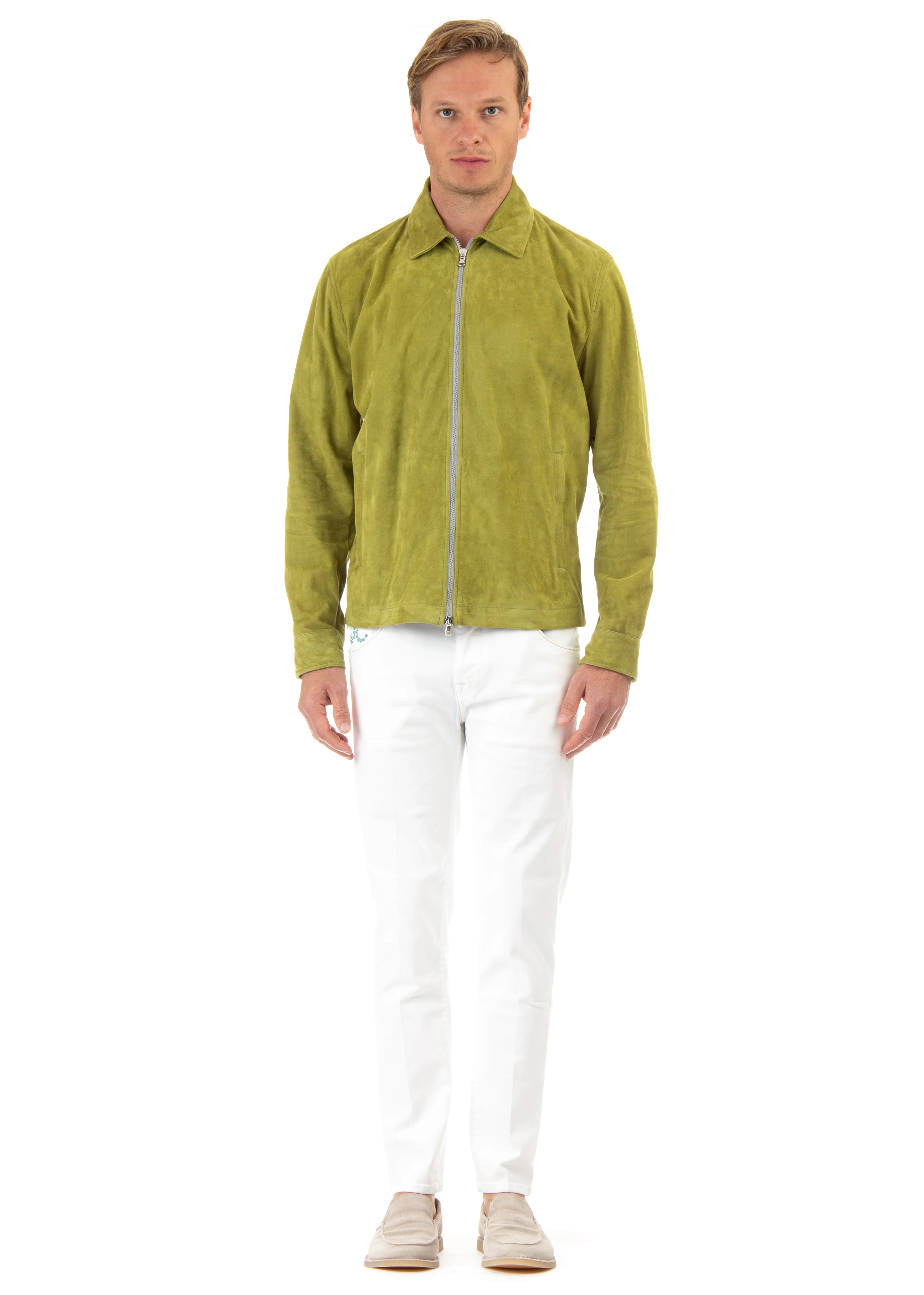 Barba Slim Fit Unlined Jacket with Full Zip Closure