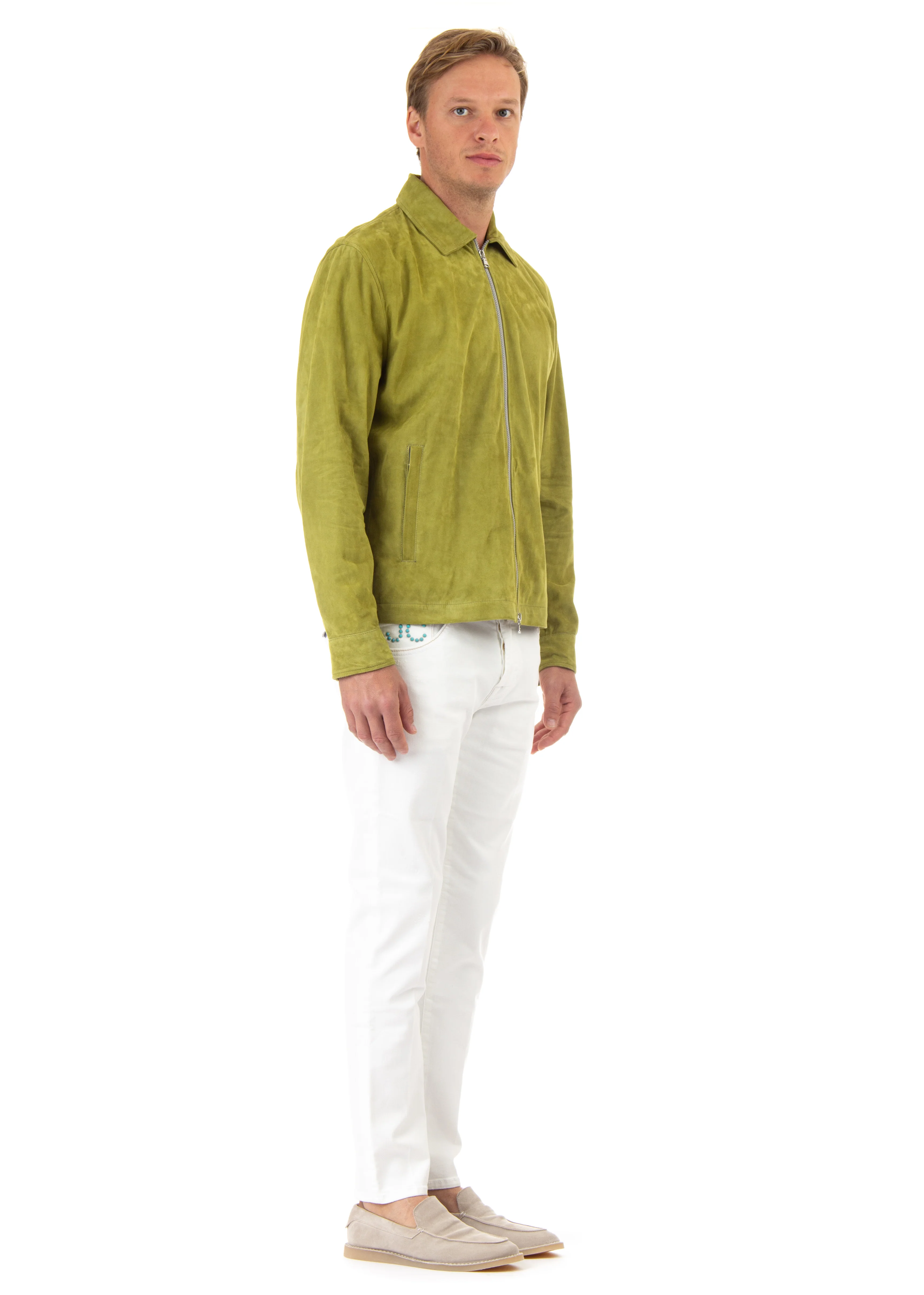 Barba Slim Fit Unlined Jacket with Full Zip Closure - Image 2