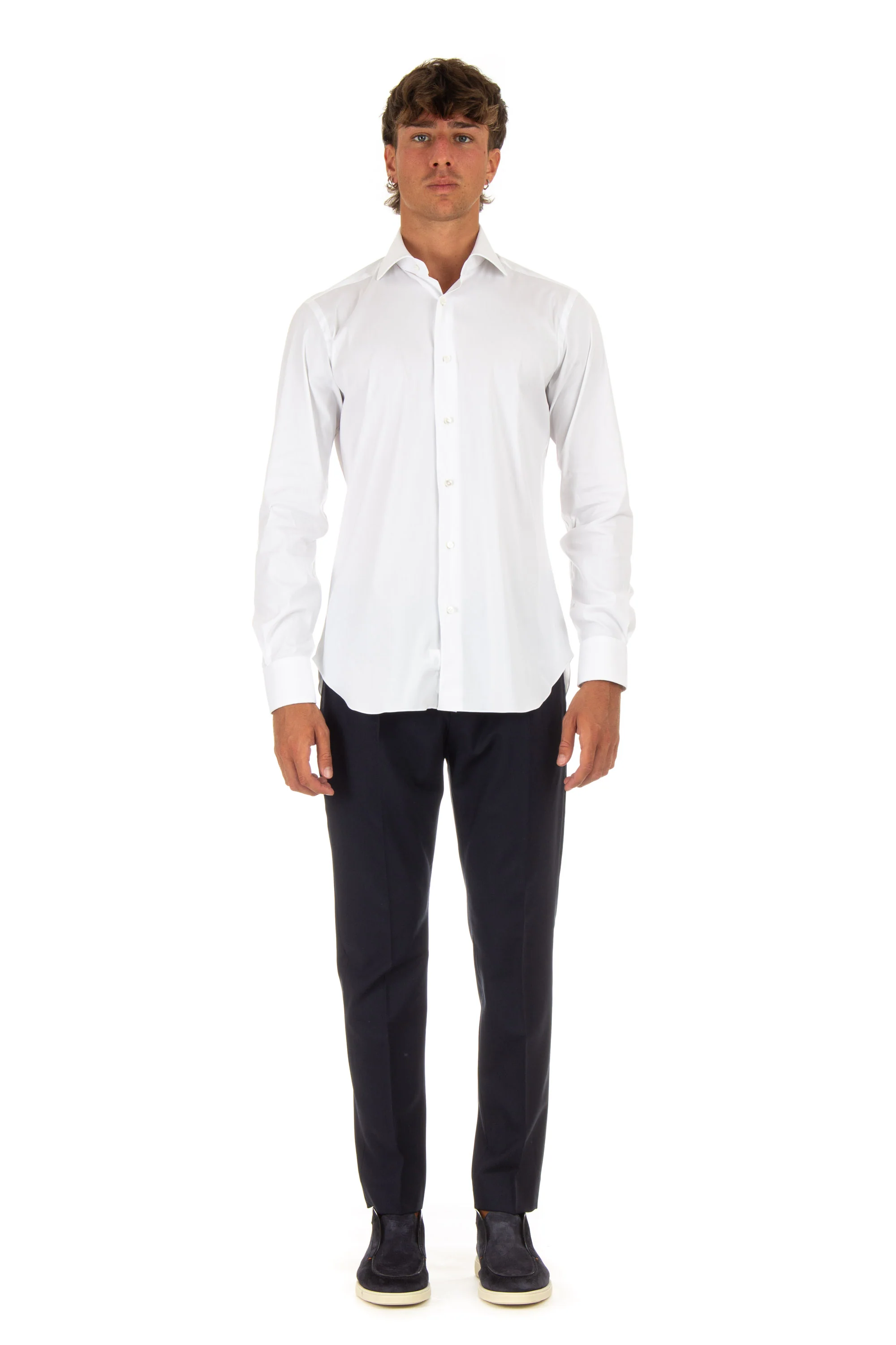 Barba Tailored Cotton Poplin Shirt for Men - Elegant & Classic Fit