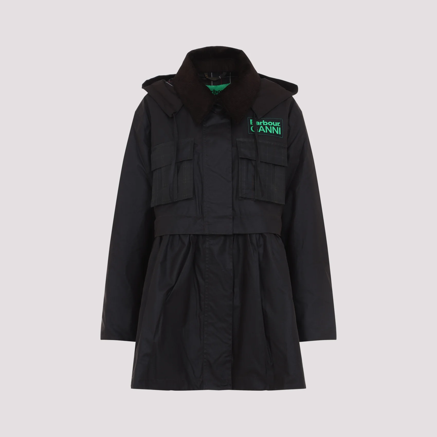 Barbour X Ganni Peplum Waxed Jacket for Women - Image 3