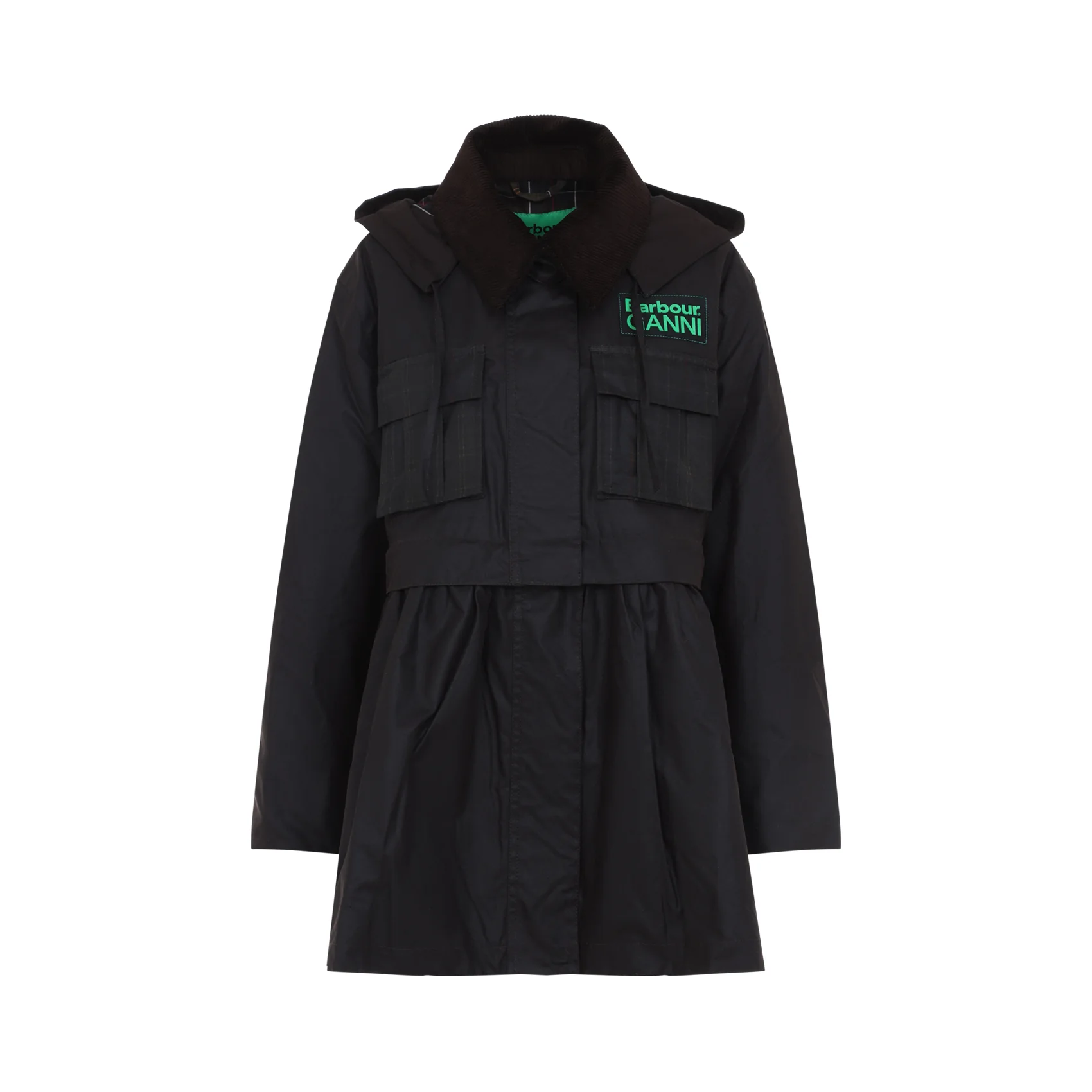 Barbour X Ganni Peplum Waxed Jacket for Women - Image 7