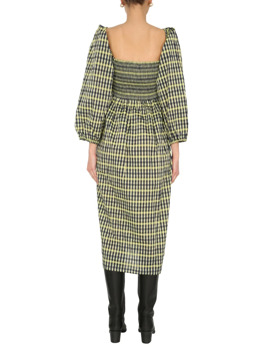 Baum Und Pferdgarten Women's Mini Dress with Straight Neckline and Smock Detail - Image 3