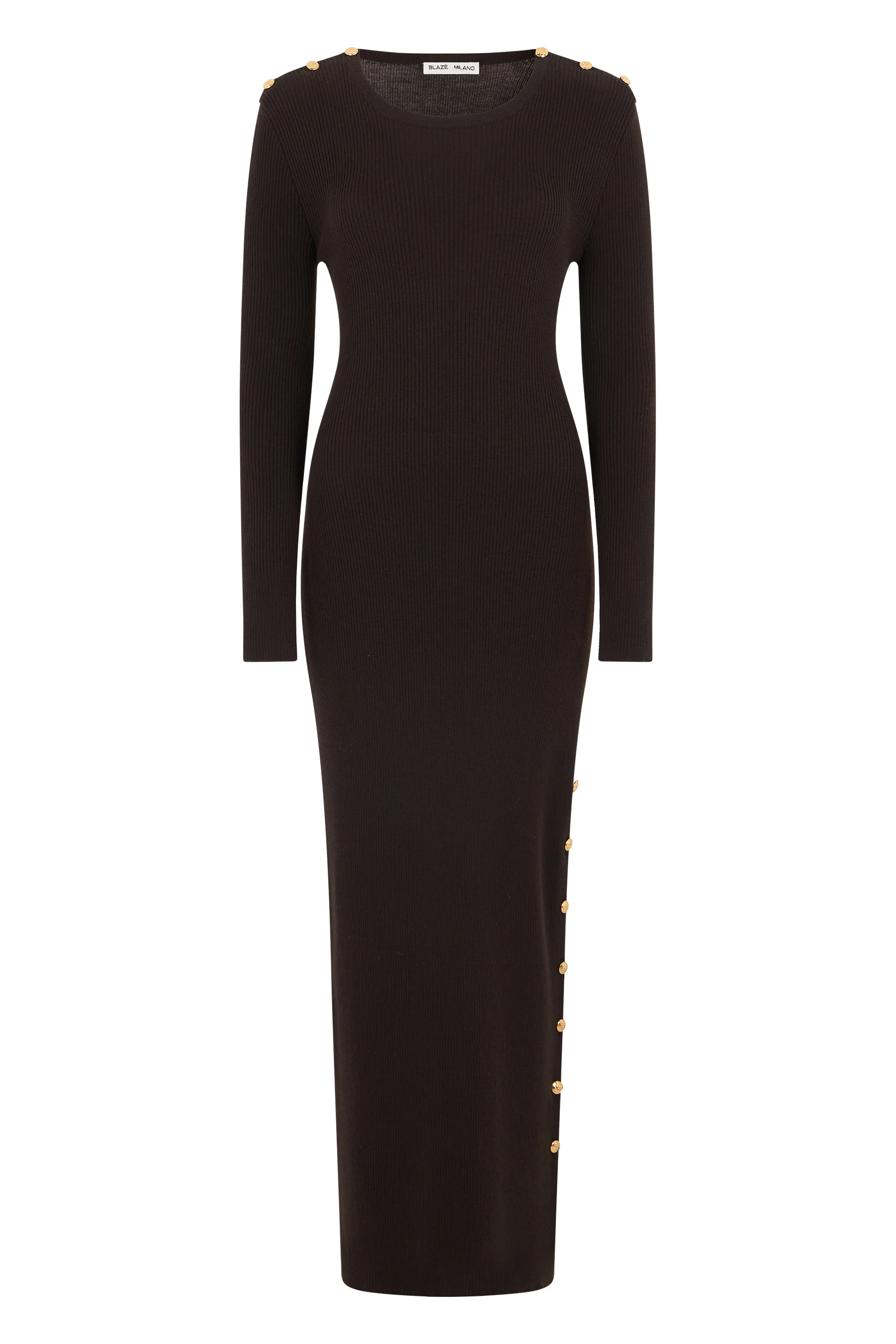 Blazé Milano Long Ribbed Dress - Maxi Length
