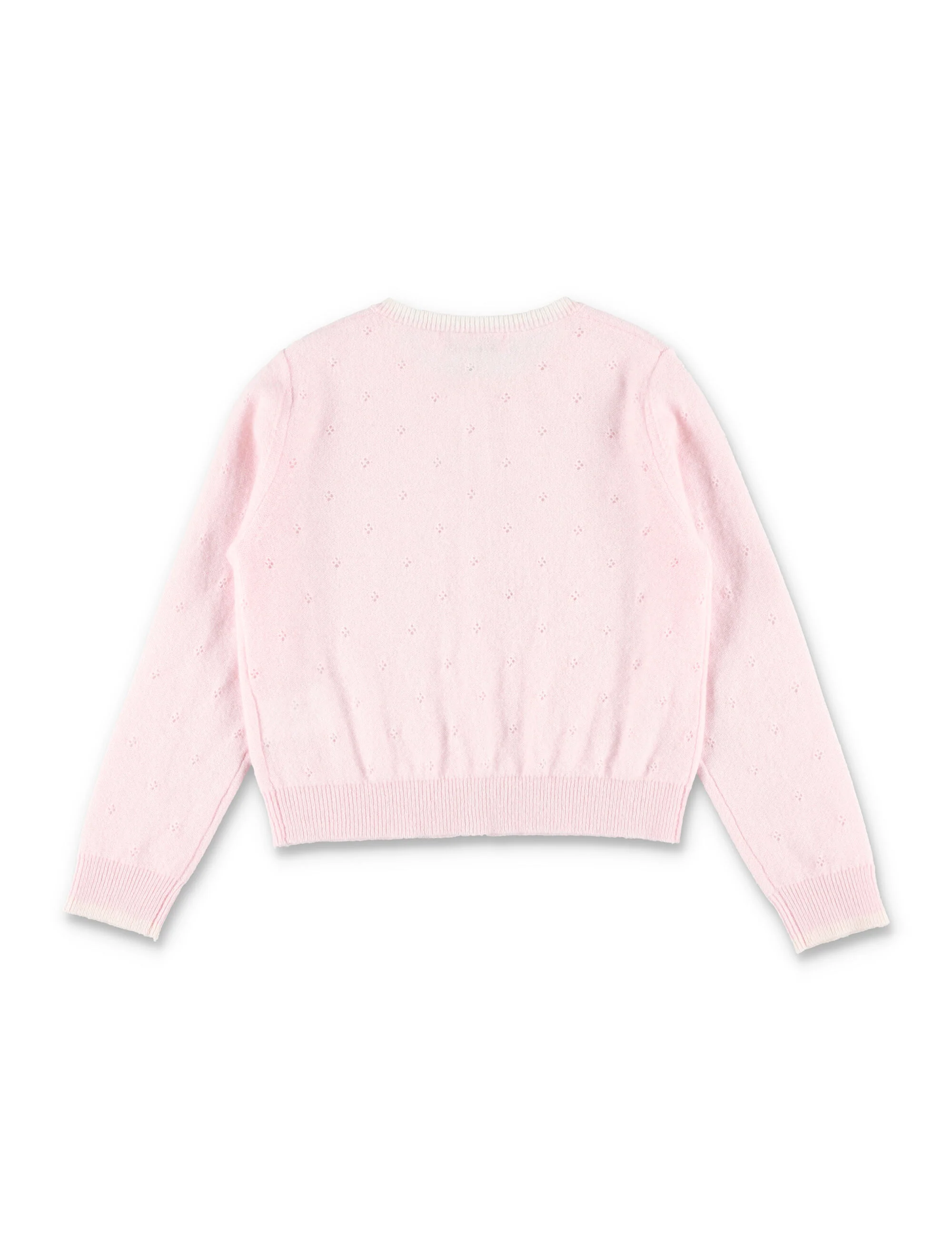 Bonpoint Elegant Girls' Cardigan with Pointelle Knit - Image 3