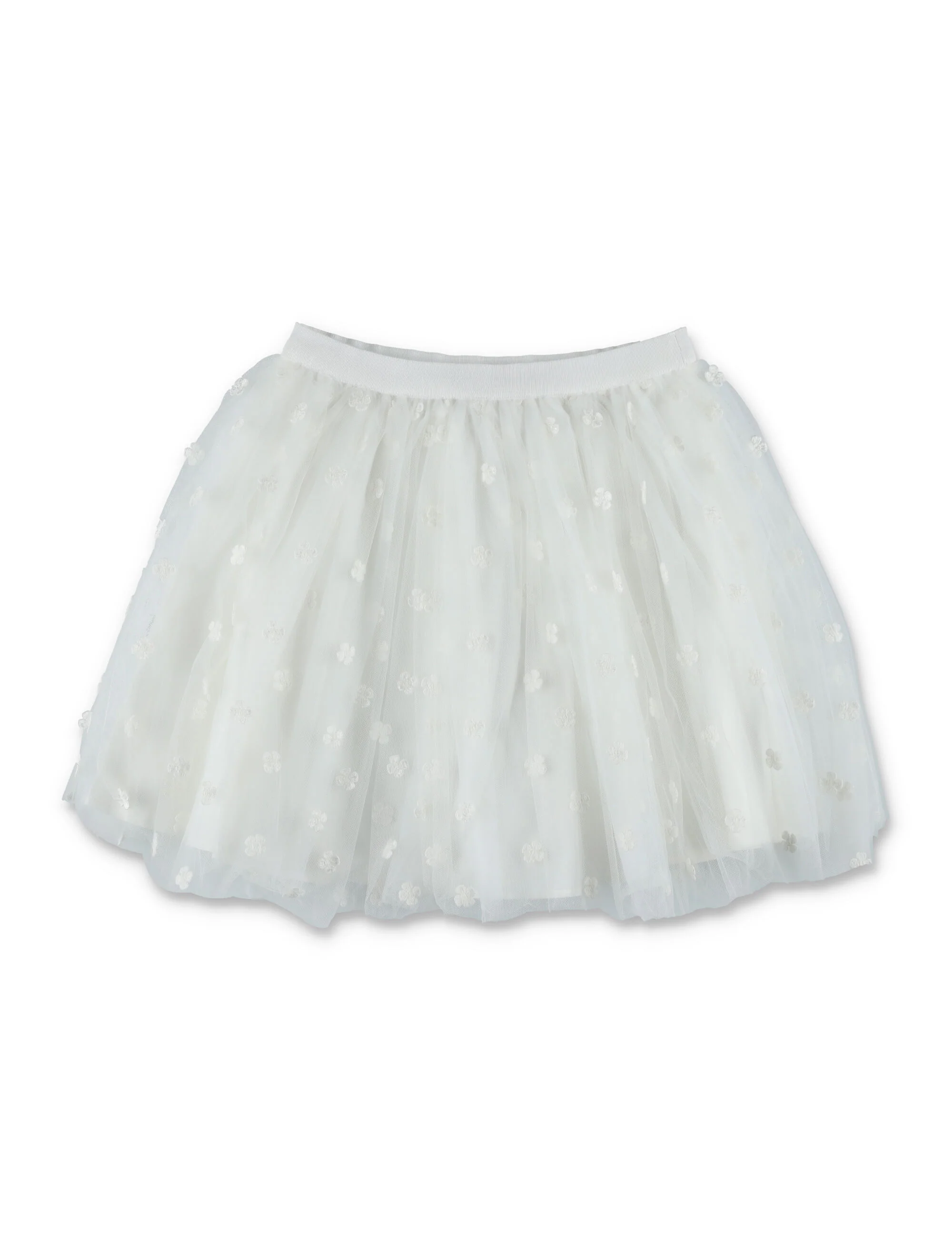 Bonpoint Girls' Mini Tulle Skirt with 3D Floral Embroidery