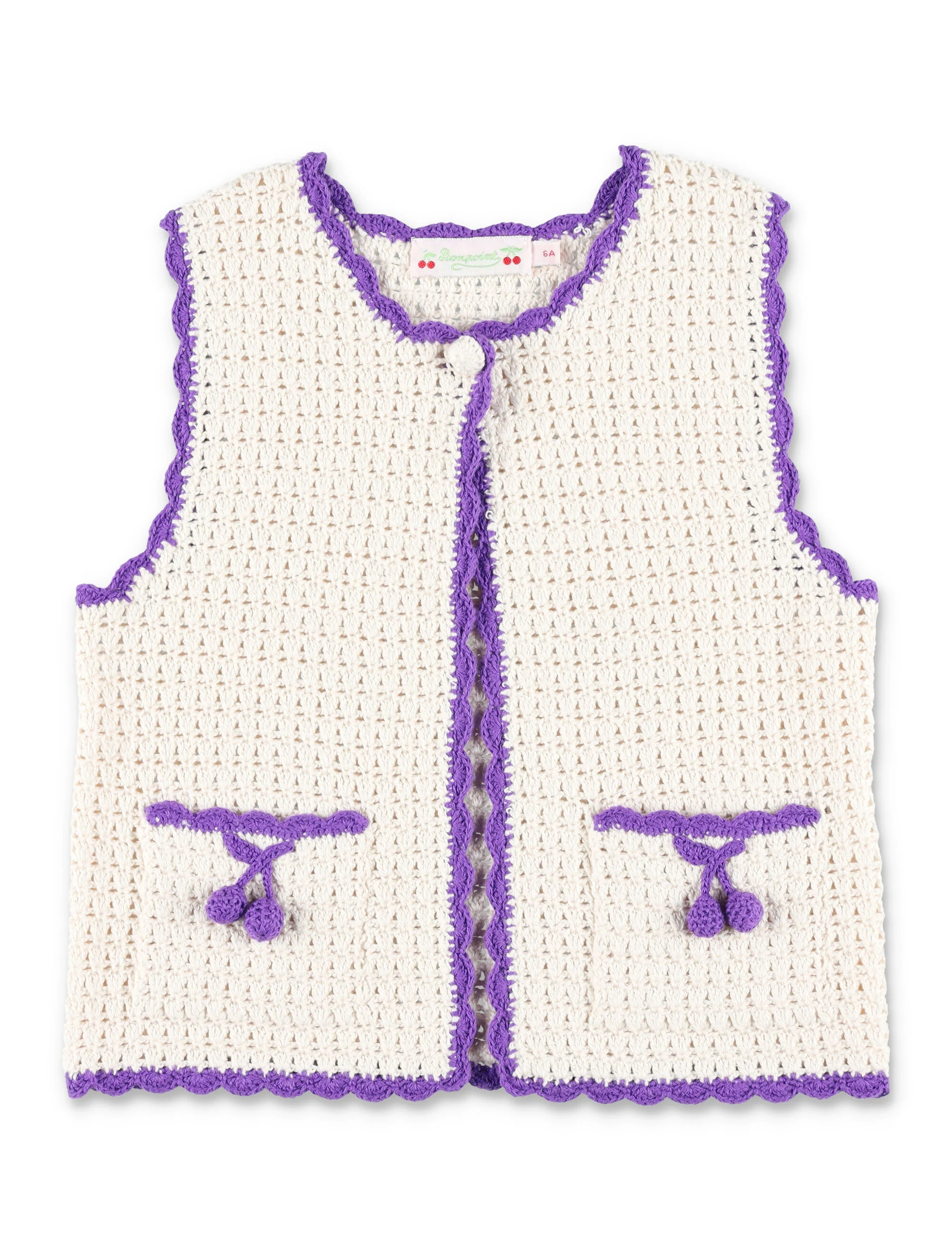Bonpoint Laila Hand-crocheted Cotton Cardigan