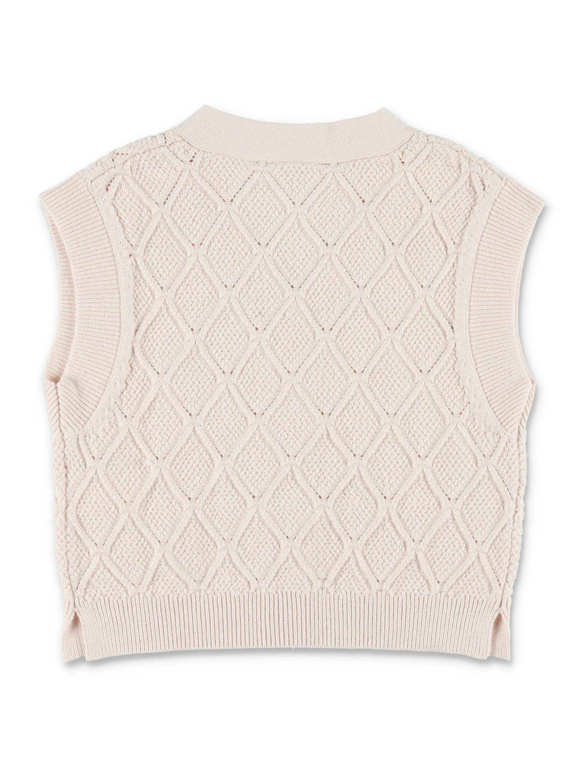 Bonpoint Sleeveless V-Neck Mini Cardigan with Cherry Embroidery - Image 3