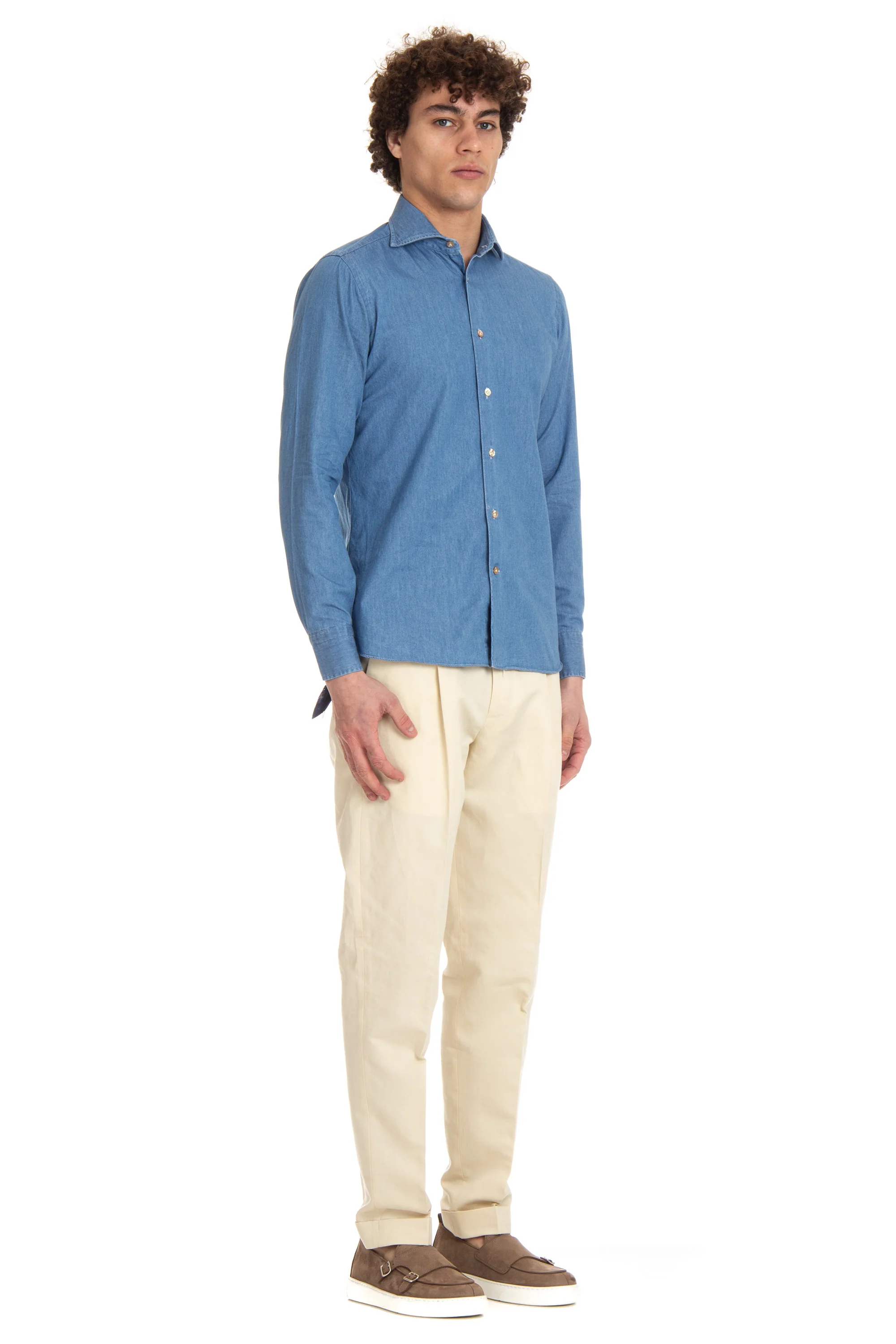 Borriello Casual Denim Shirt for Men - Size 42 - Image 2