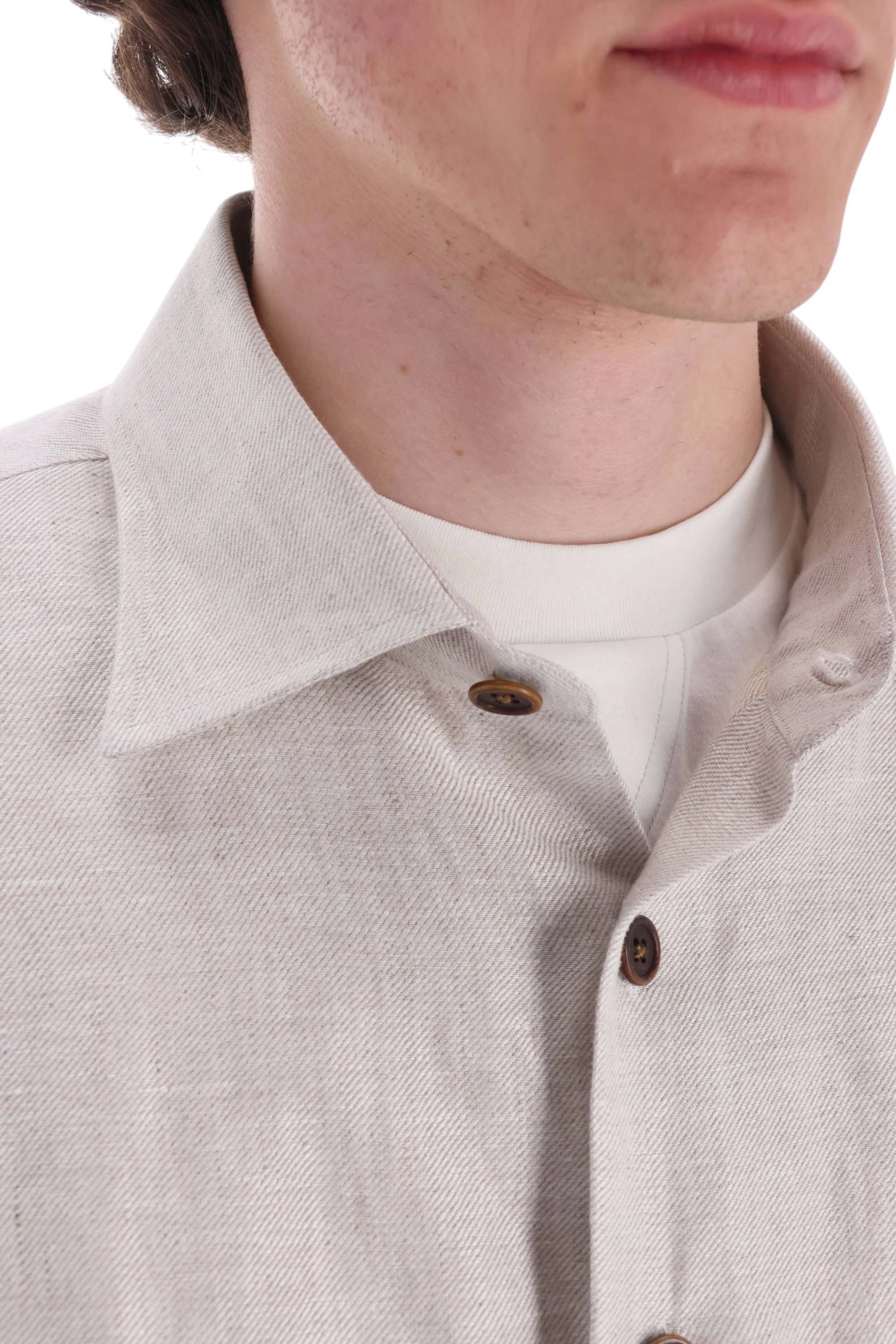 Borriello Classic Ecru Mini Shirt for Men - Image 5