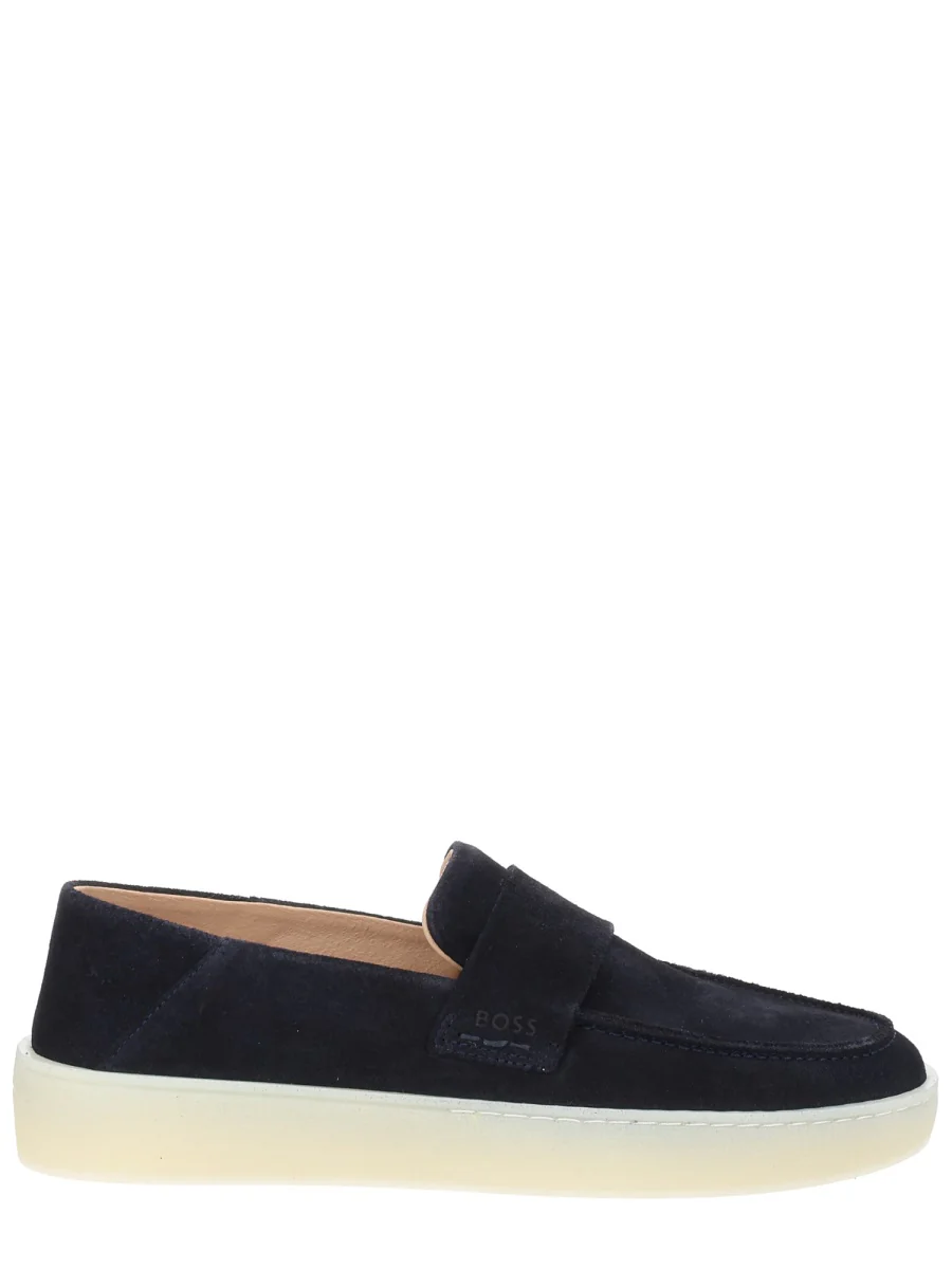 BOSS Elegant Cowhide-leather Loafers with Branded Hardware