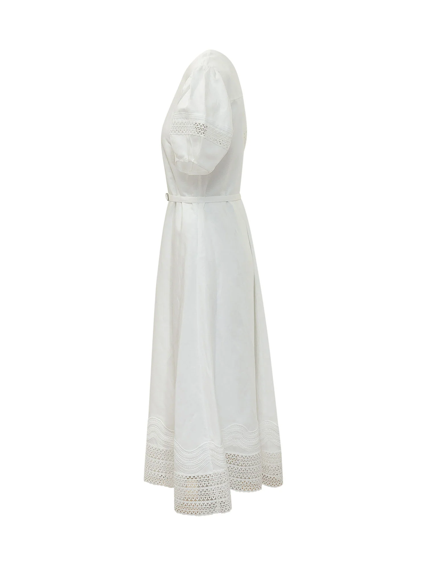 Boss Elegant Midi Dress with Belt and Embroidery - Image 3