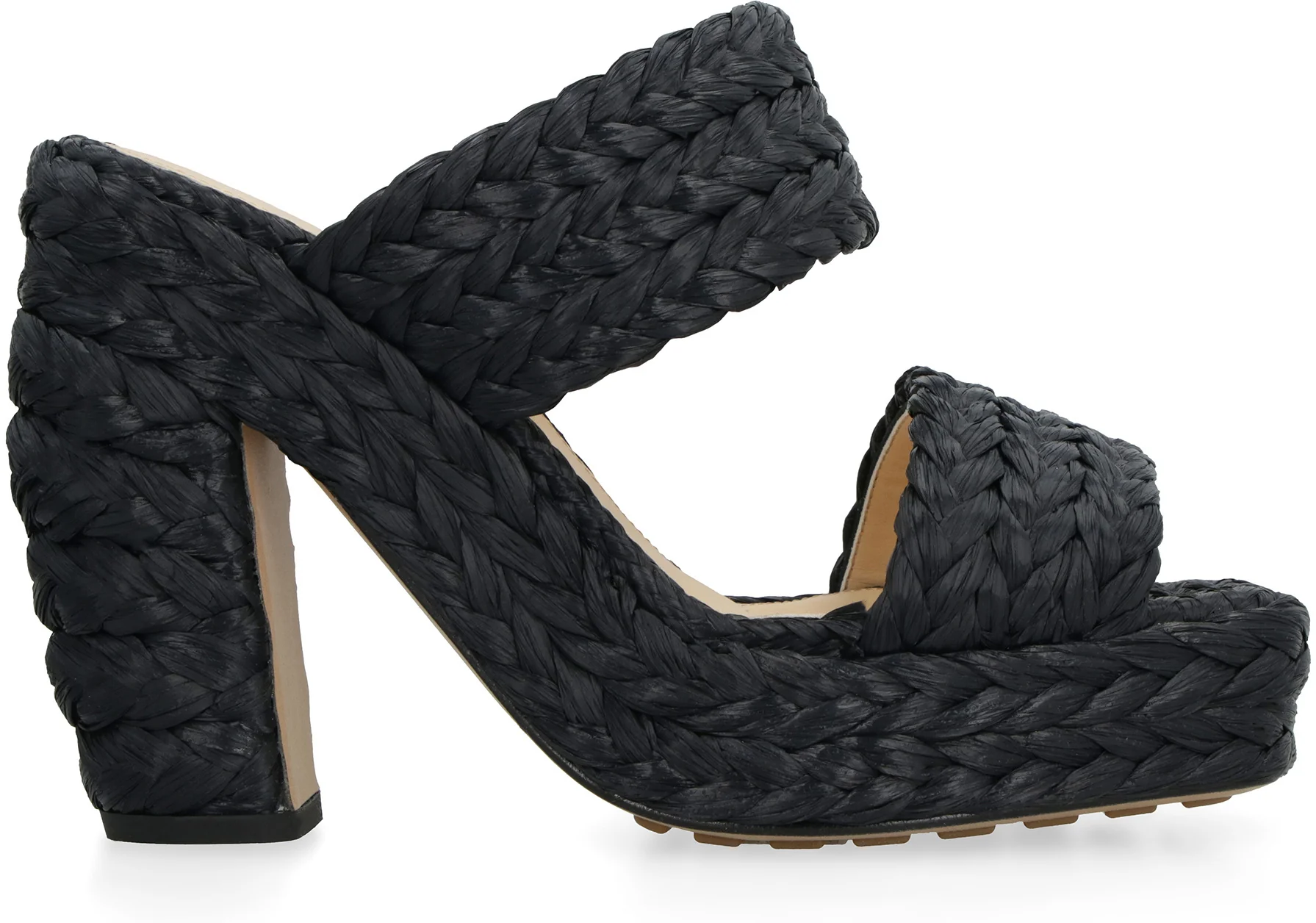 BOTTEGA VENETA 120mm Raffia Woven Platform Sandals - Image 2