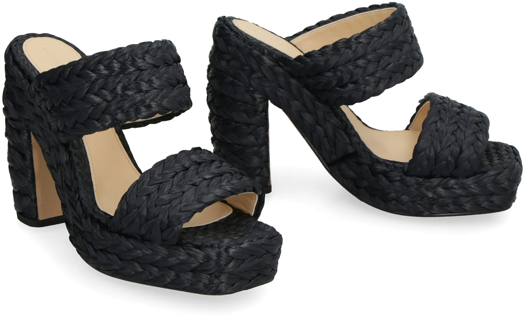 BOTTEGA VENETA 120mm Raffia Woven Platform Sandals - Image 3
