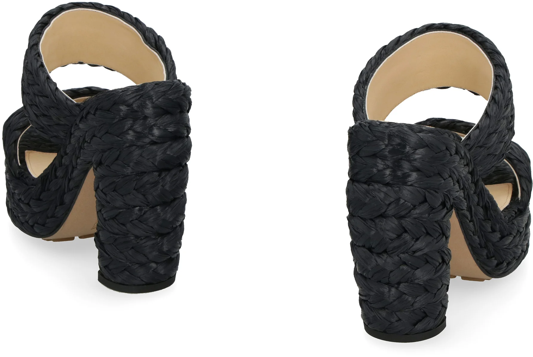BOTTEGA VENETA 120mm Raffia Woven Platform Sandals - Image 4