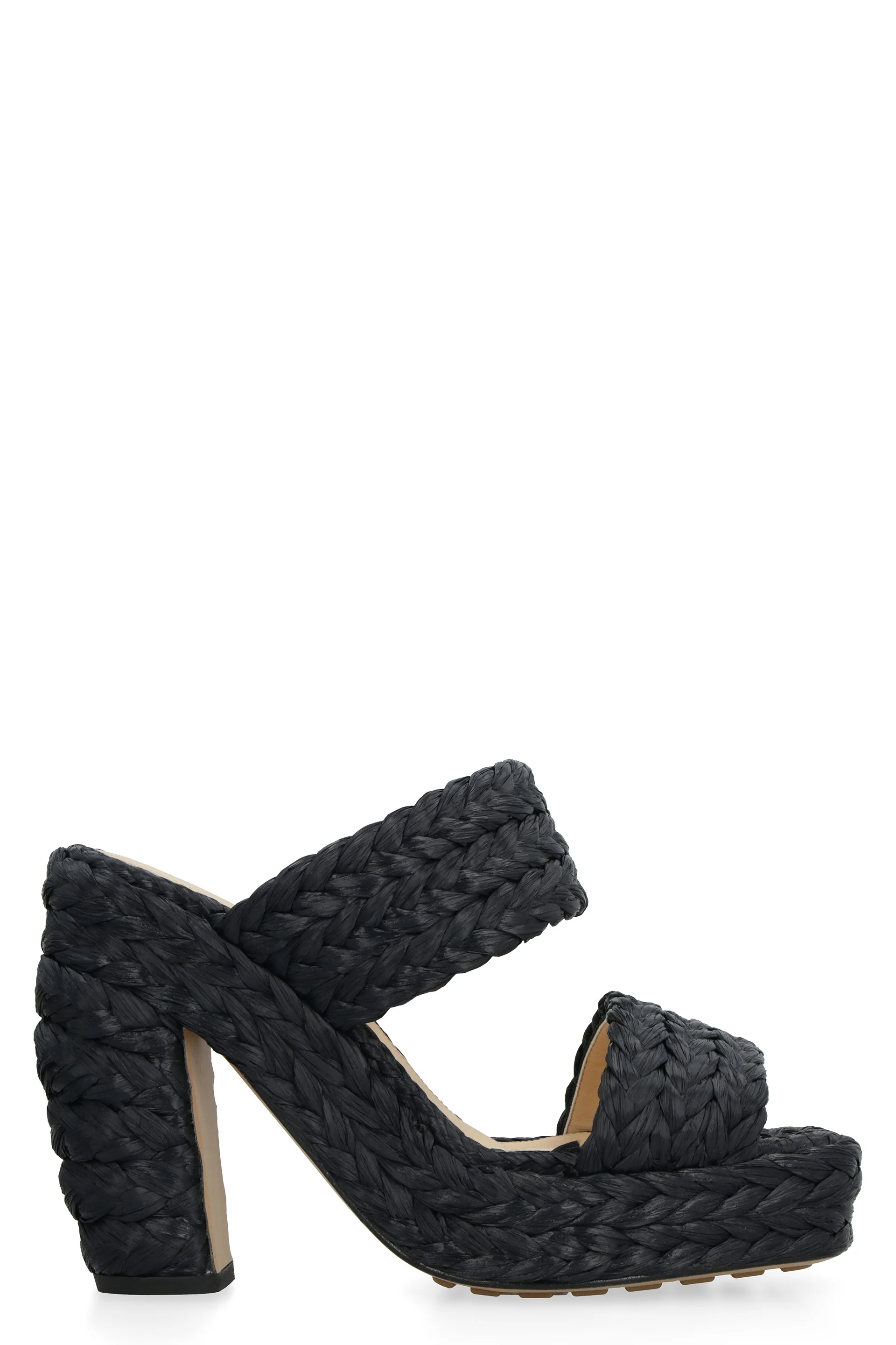 BOTTEGA VENETA 120mm Raffia Woven Platform Sandals - Image 6