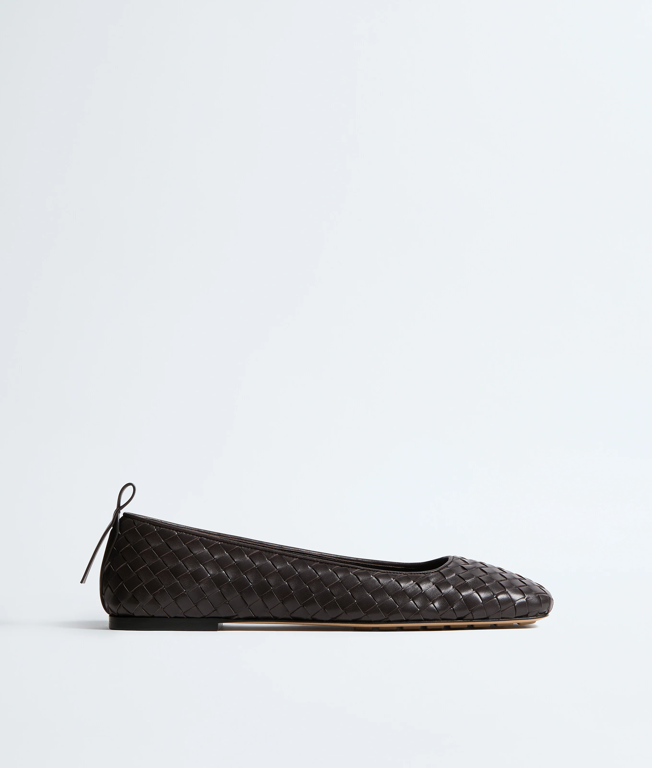 Bottega Veneta Braided Leather Ballerina Flats with Back Loop Detail