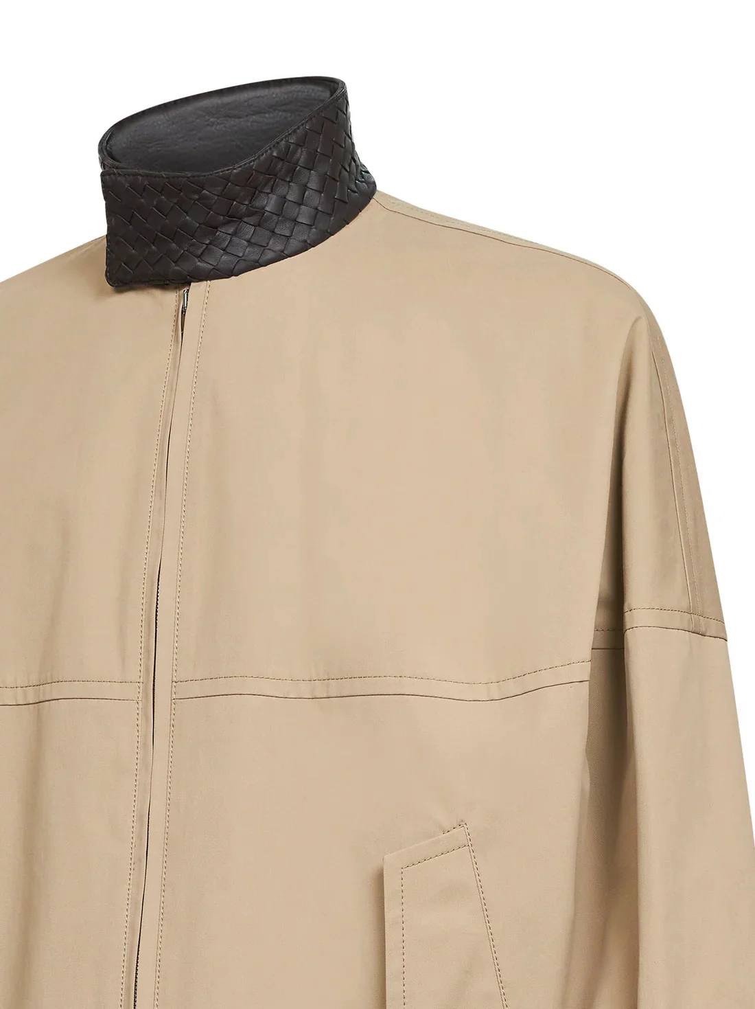 Bottega Veneta Cotton Jacket with Intrecciato Detail - Image 3