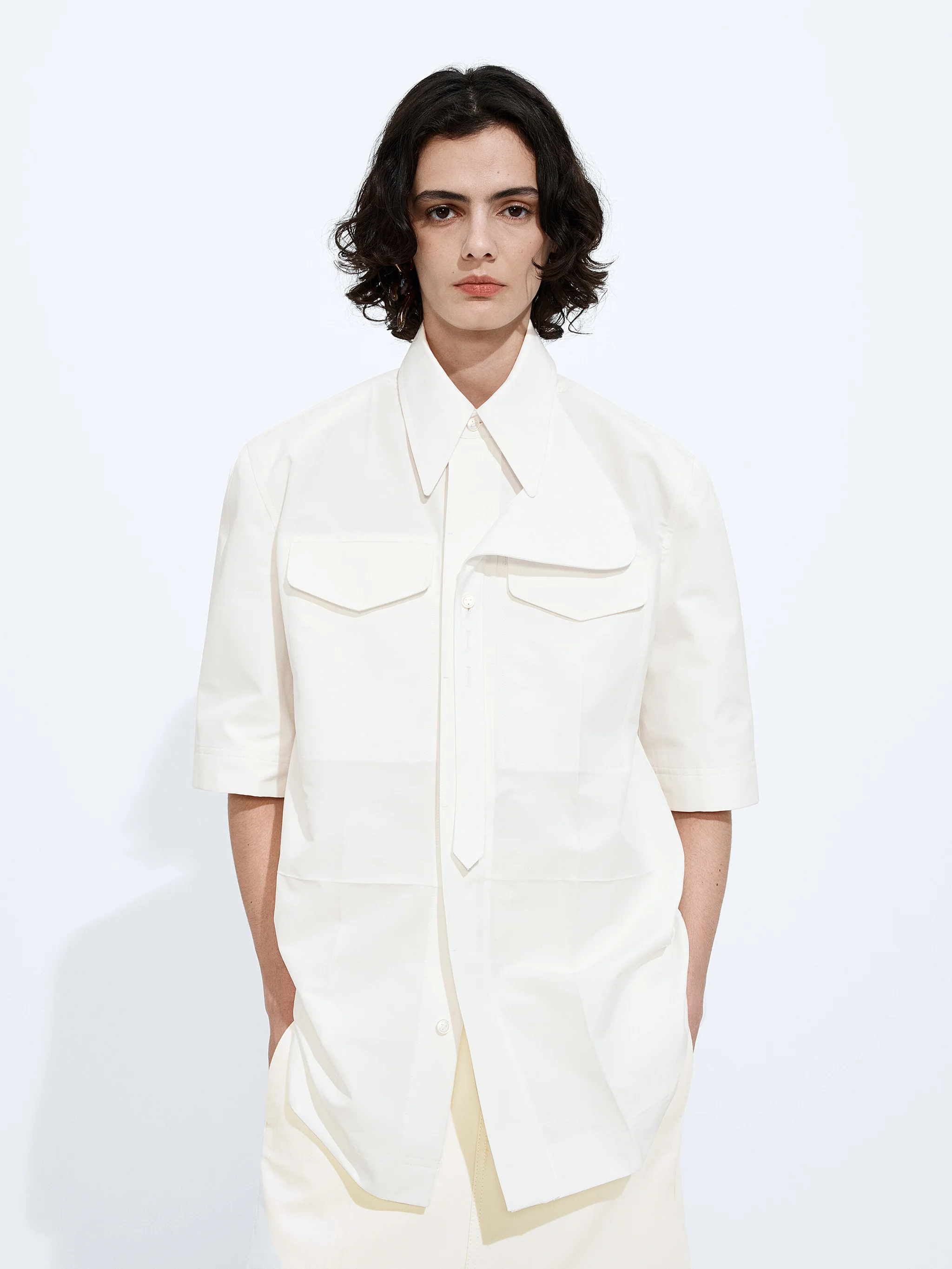 Bottega Veneta Cotton Short Sleeve Shirt with Button Closure - Size 38