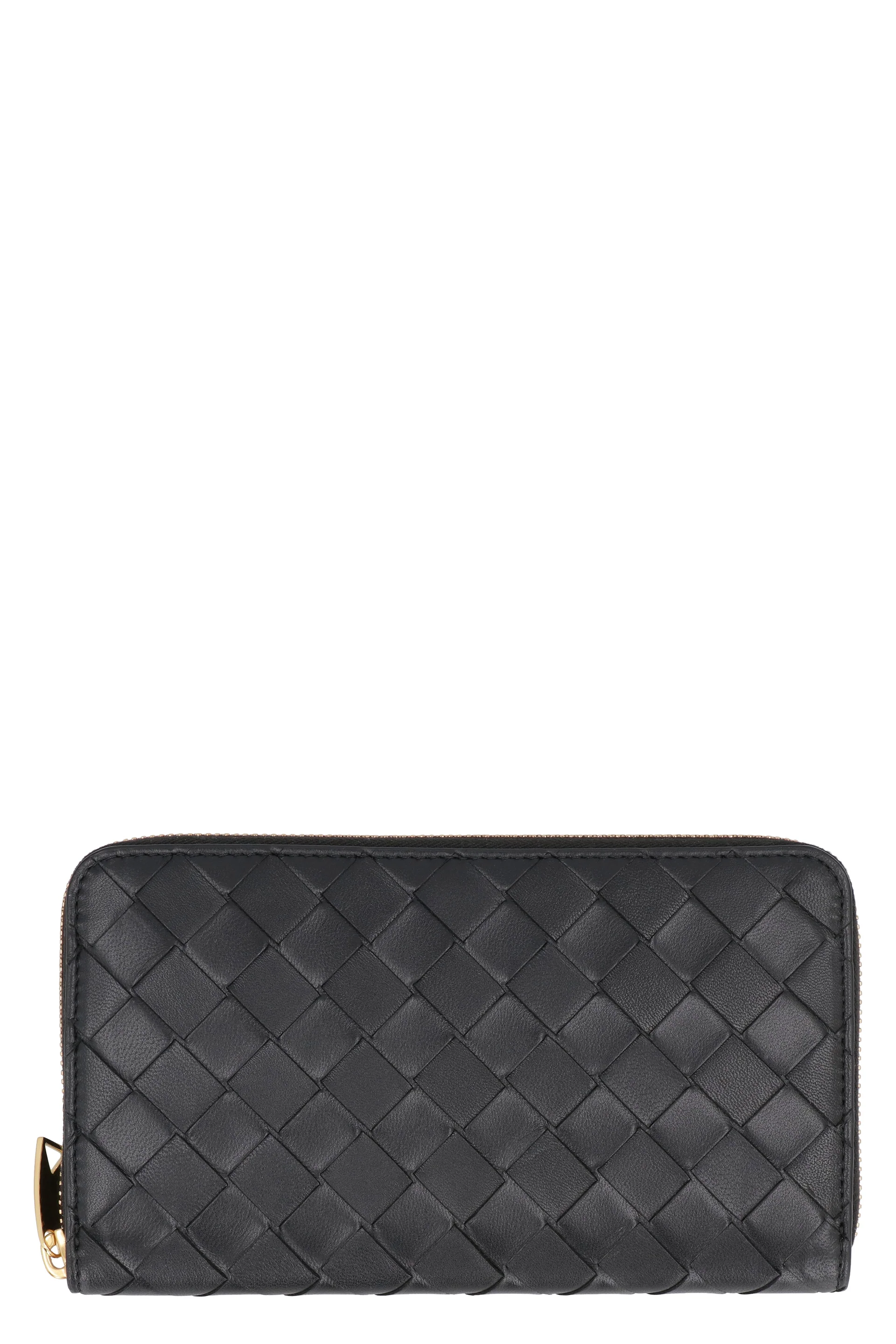 Bottega Veneta Elegant Zip-Around Wallet with Intrecciato Detail - 19 cm
