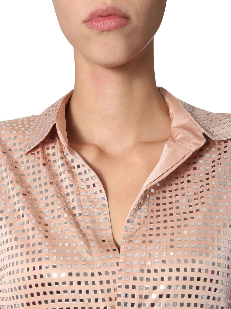BOTTEGA VENETA Embellished Mosaic Shirt Dress - Image 4