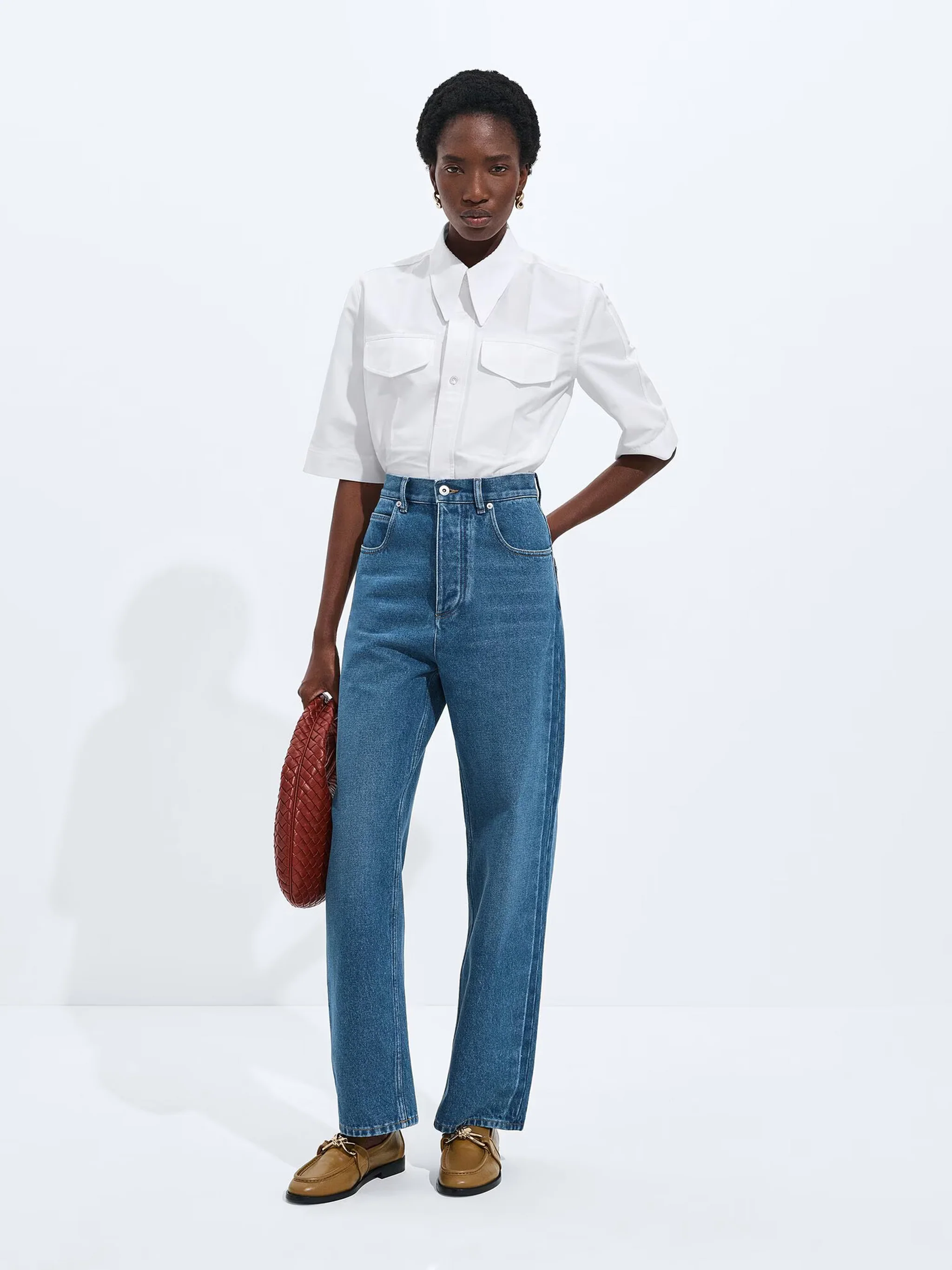Bottega Veneta High Waist Wide Leg Jeans - Size 38