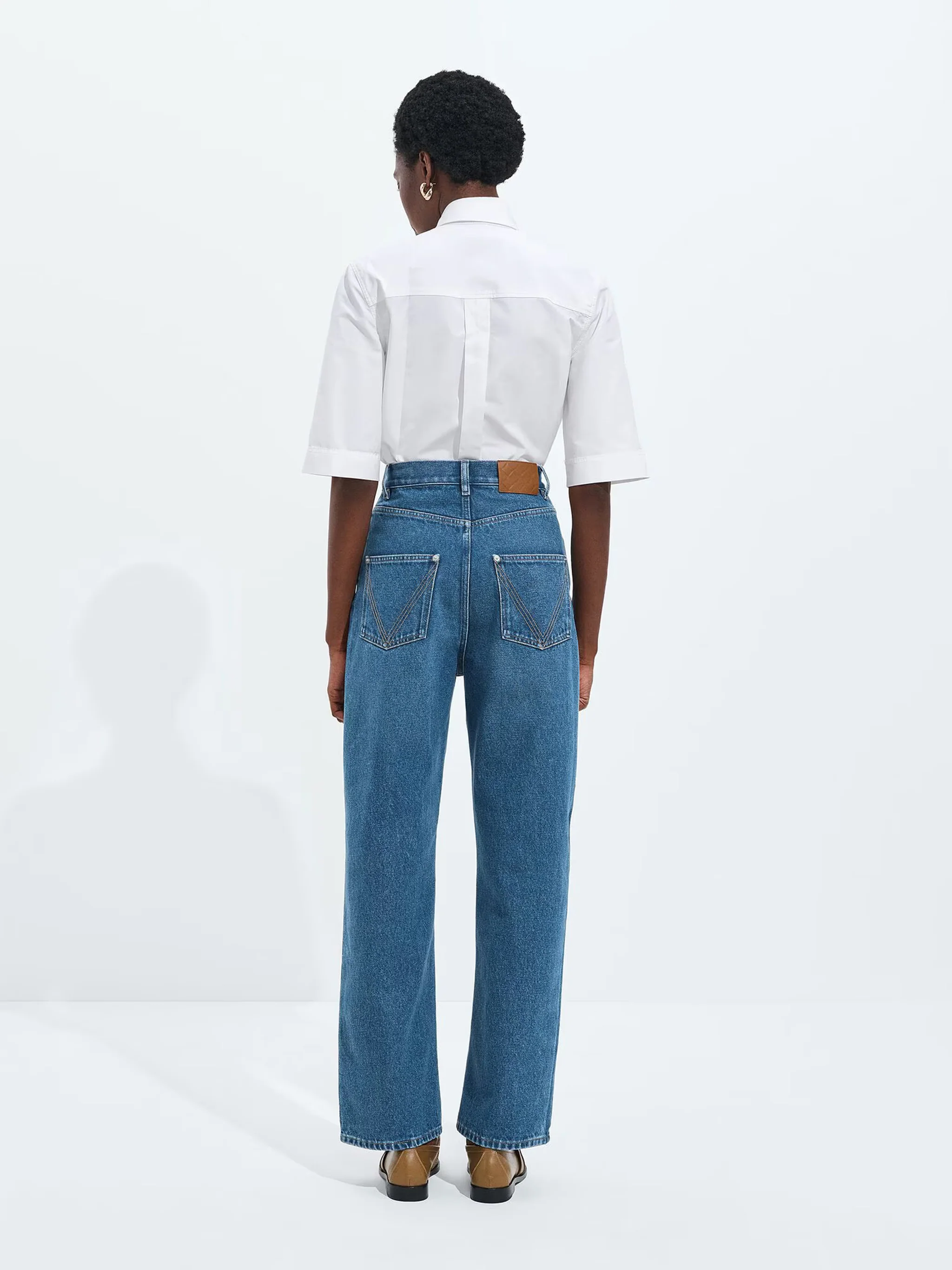 Bottega Veneta High Waist Wide Leg Jeans - Size 38 - Image 3
