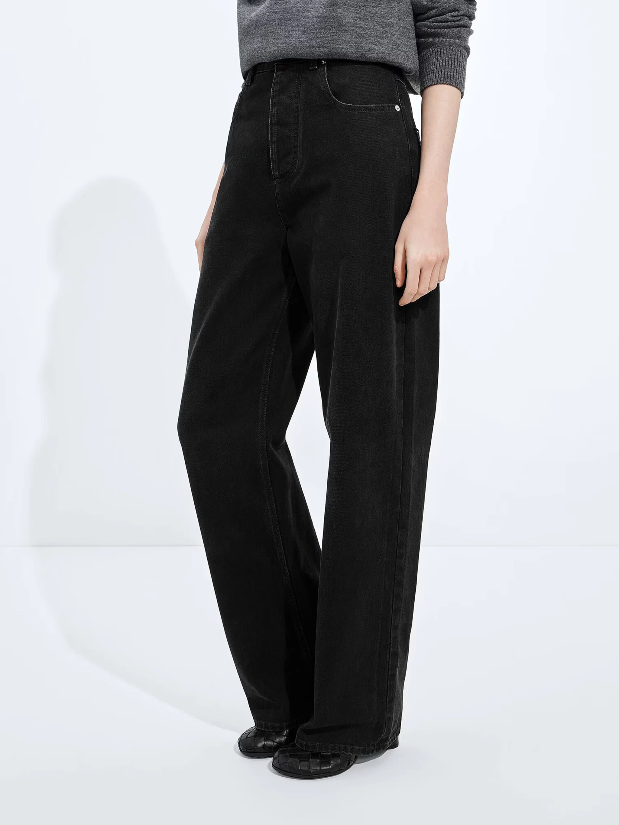 Bottega Veneta High Waist Wide Leg Jeans - Size 38 - Image 2