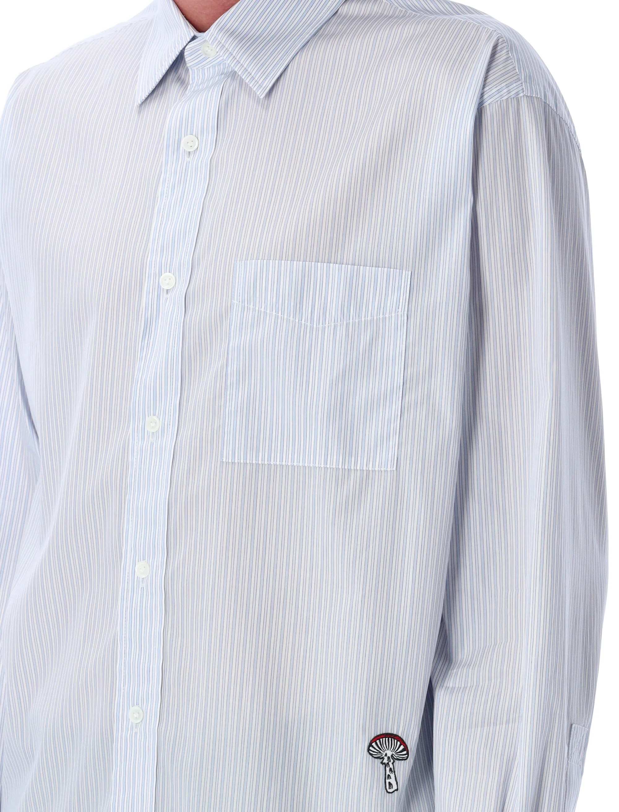 Bottega Veneta Light Blue Striped T-Shirt for Men - FW25 Collection - Image 3