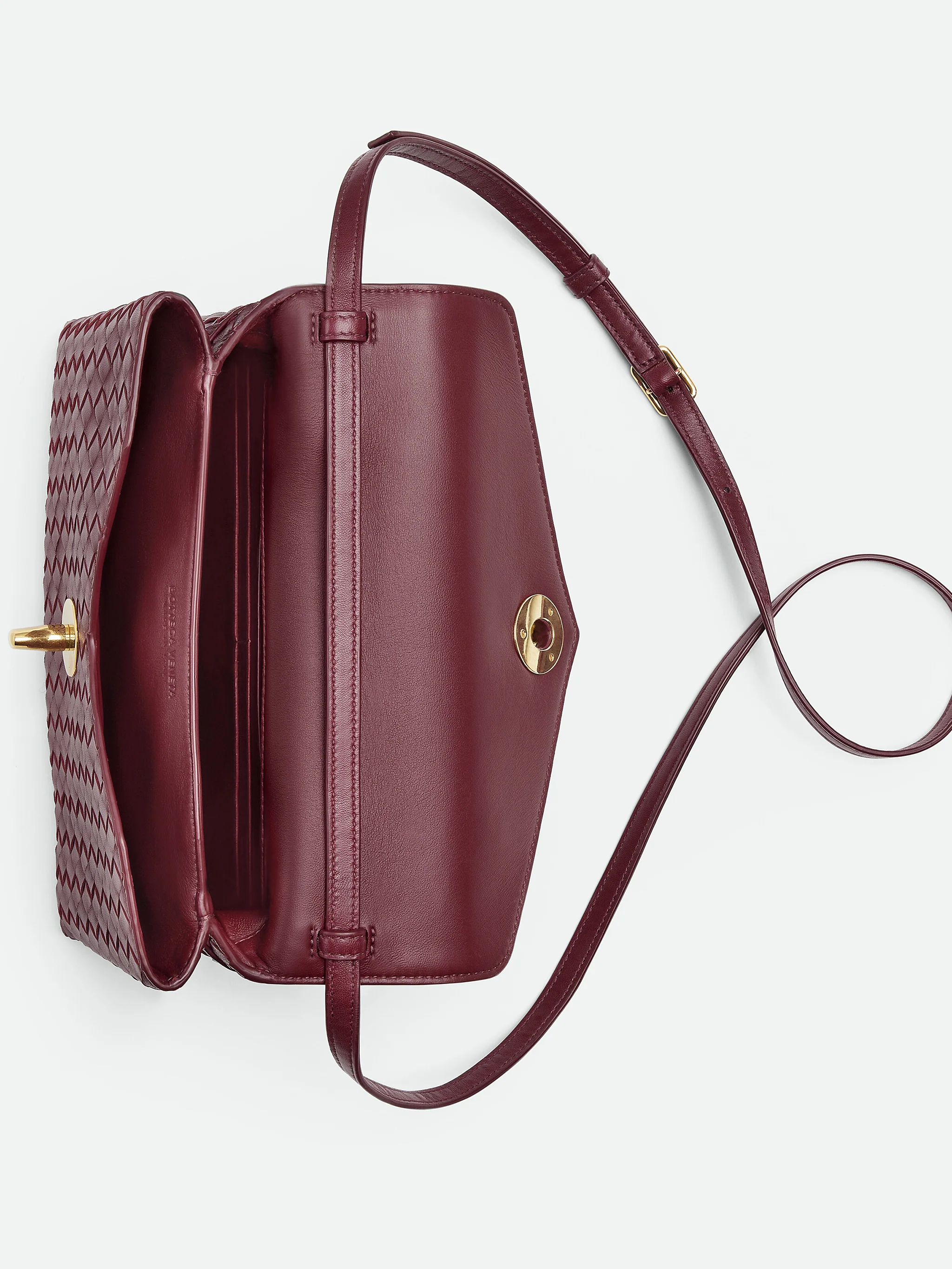 Bottega Veneta Mini Leather Handbag with Adjustable Features and Metallic Closure - Image 3