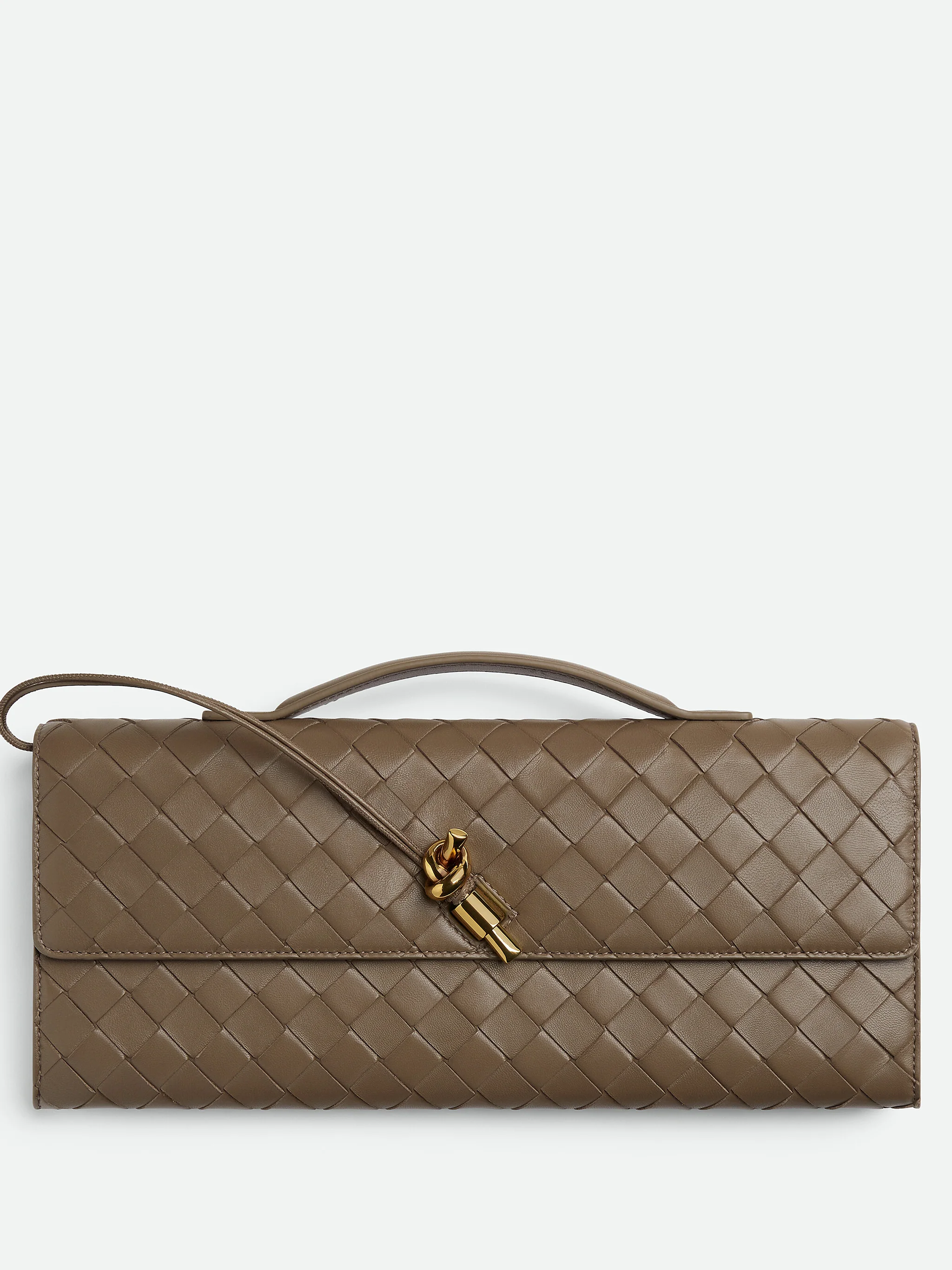 Bottega Veneta Mini Top Handle Bag with Metal Knot Closure - 13 cm x 31 cm