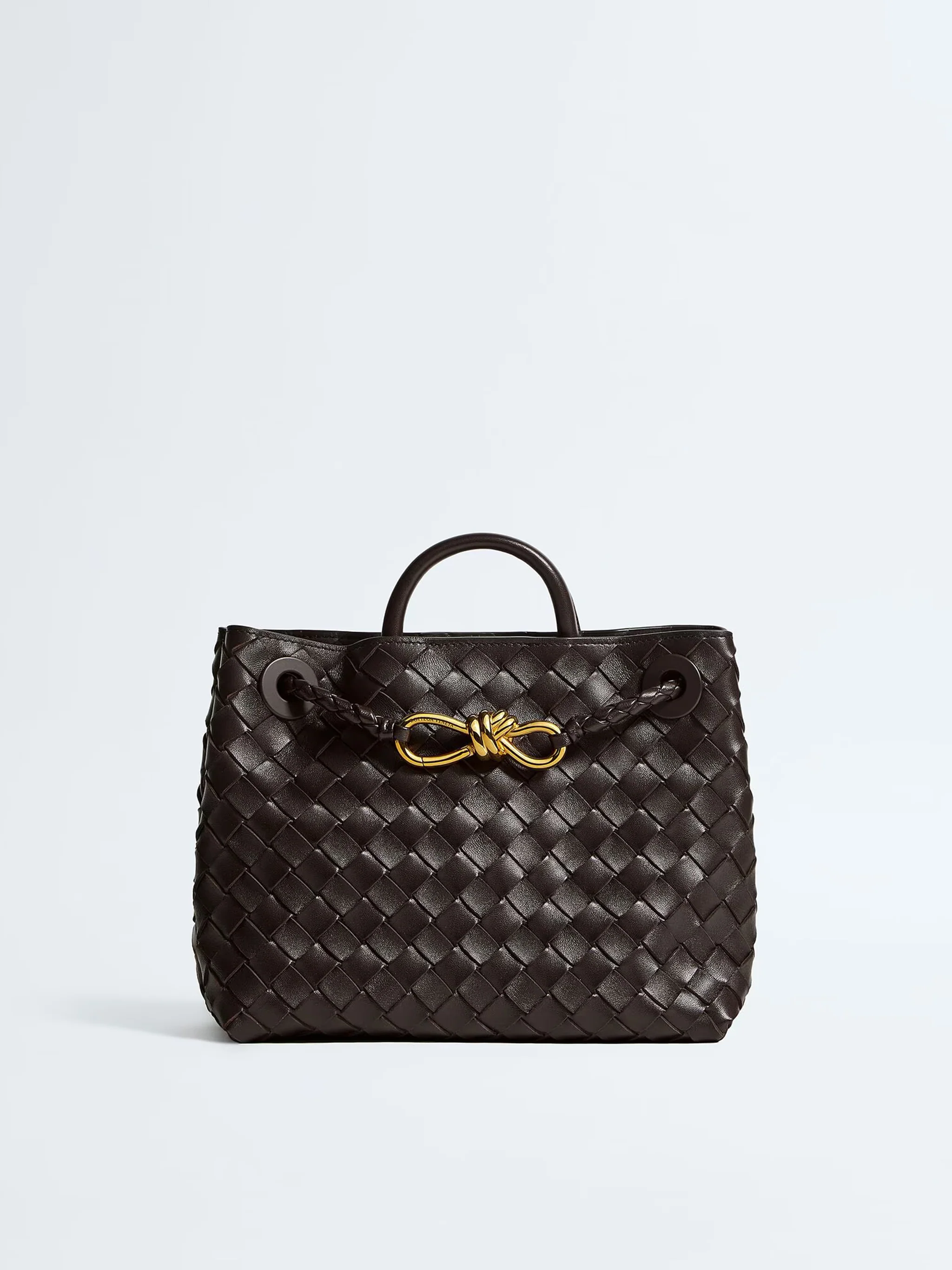 Bottega Veneta Mini Top Handle Bag with Signature Knot Detail and Cross-Body Strap