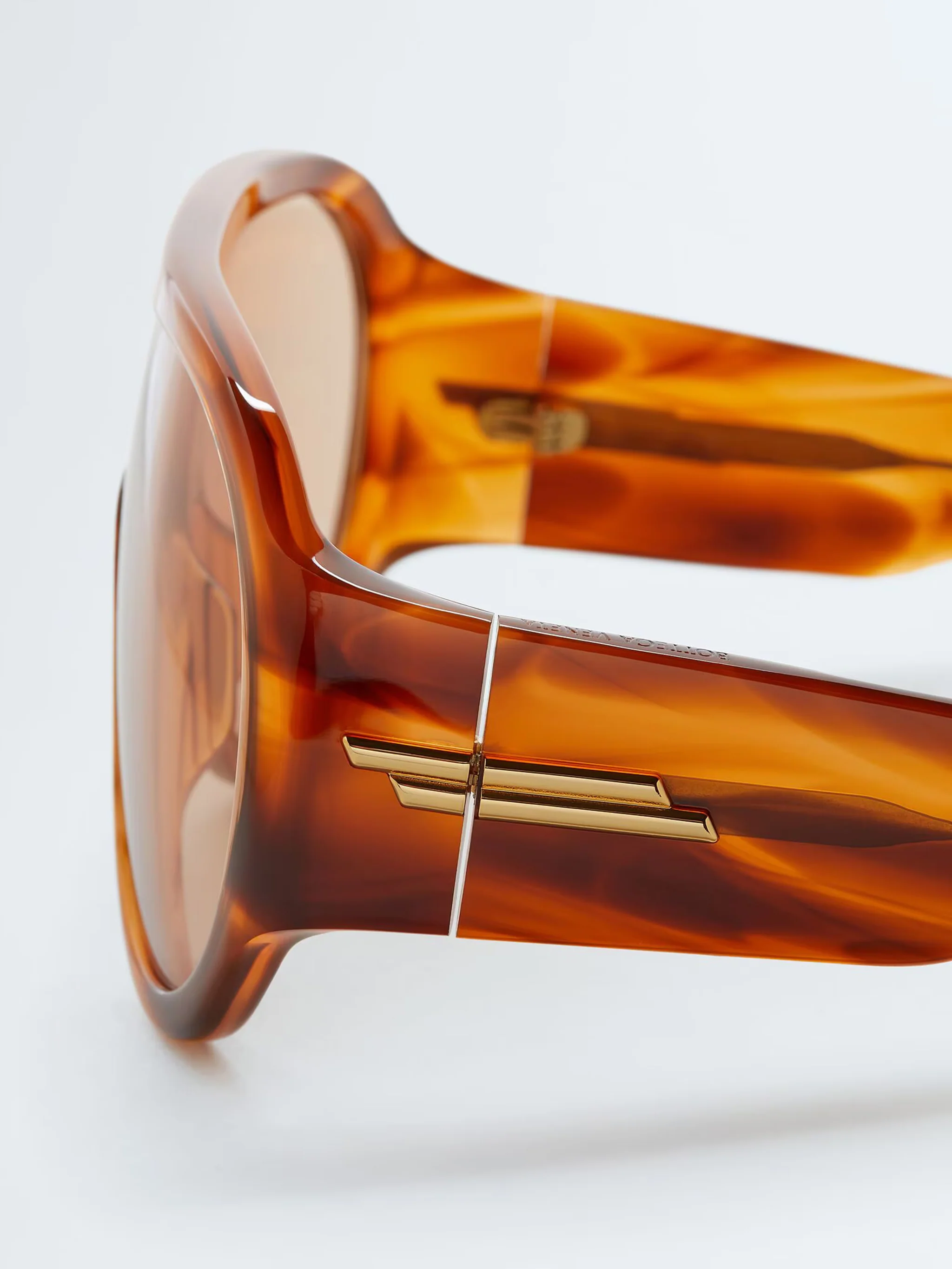 Bottega Veneta Shield Sunglasses with Gold-Finished Ribbon Detail - Image 4