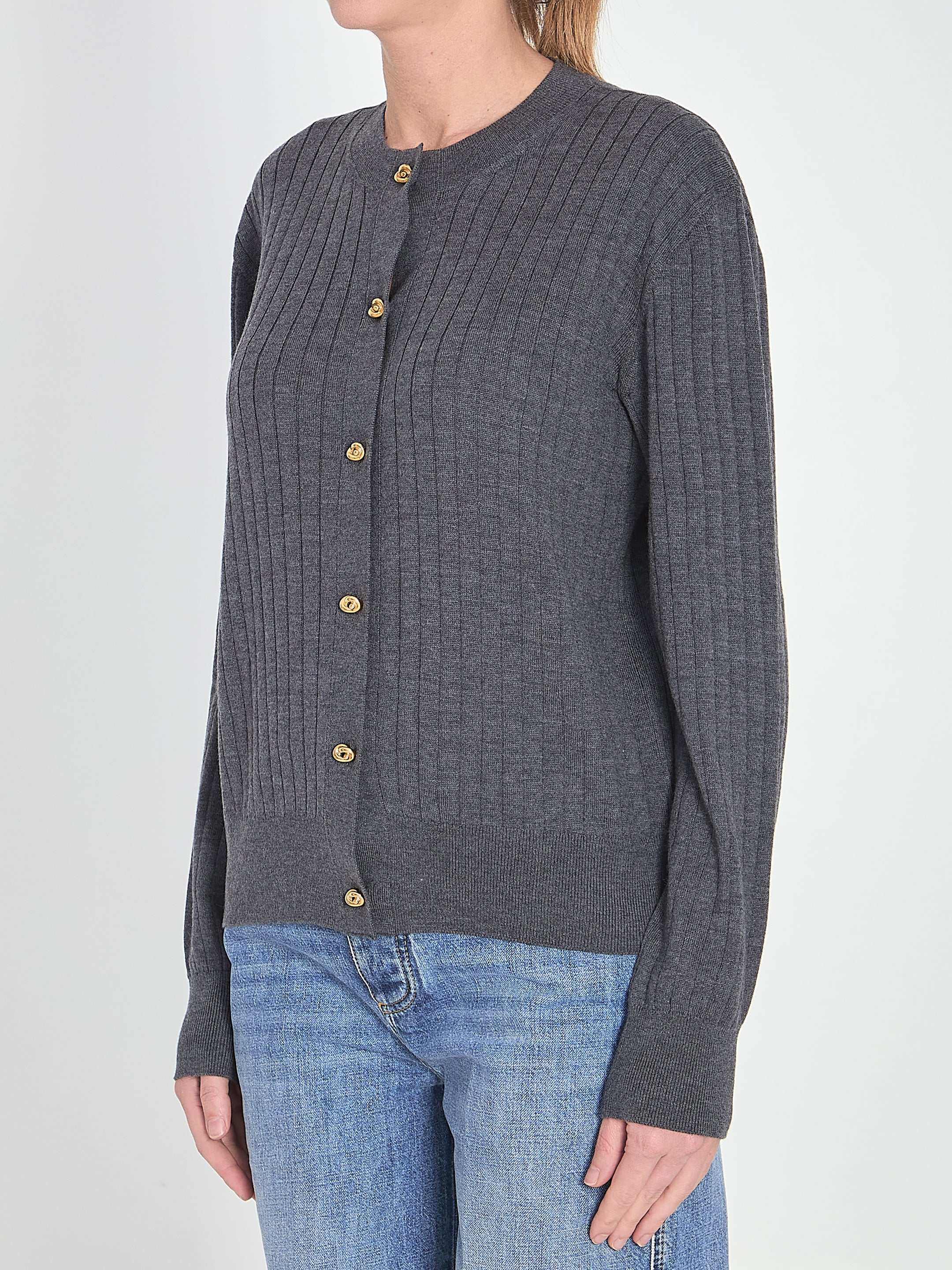 Bottega Veneta Wool Rib Cardigan - Image 2