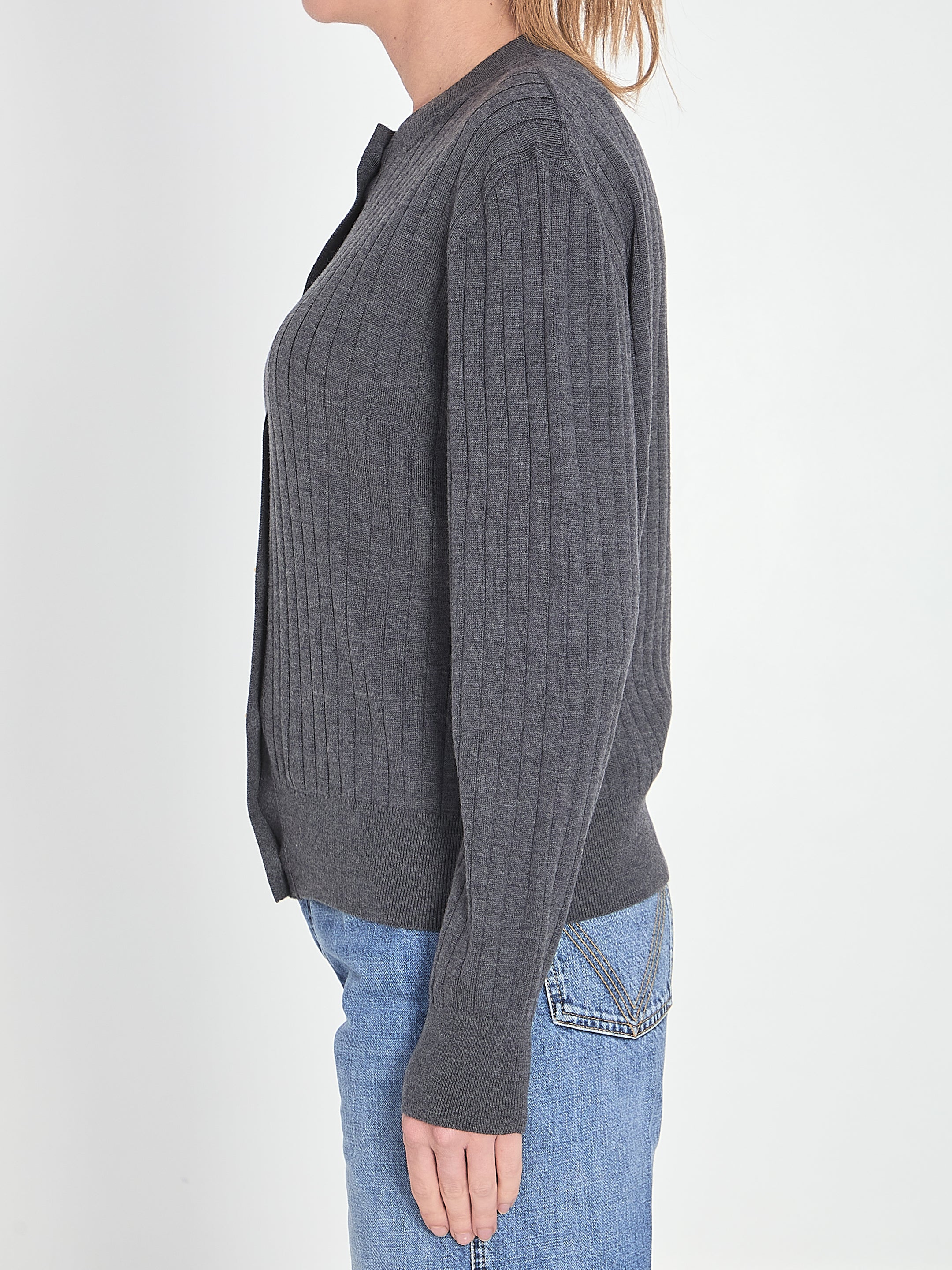 Bottega Veneta Wool Rib Cardigan - Image 3