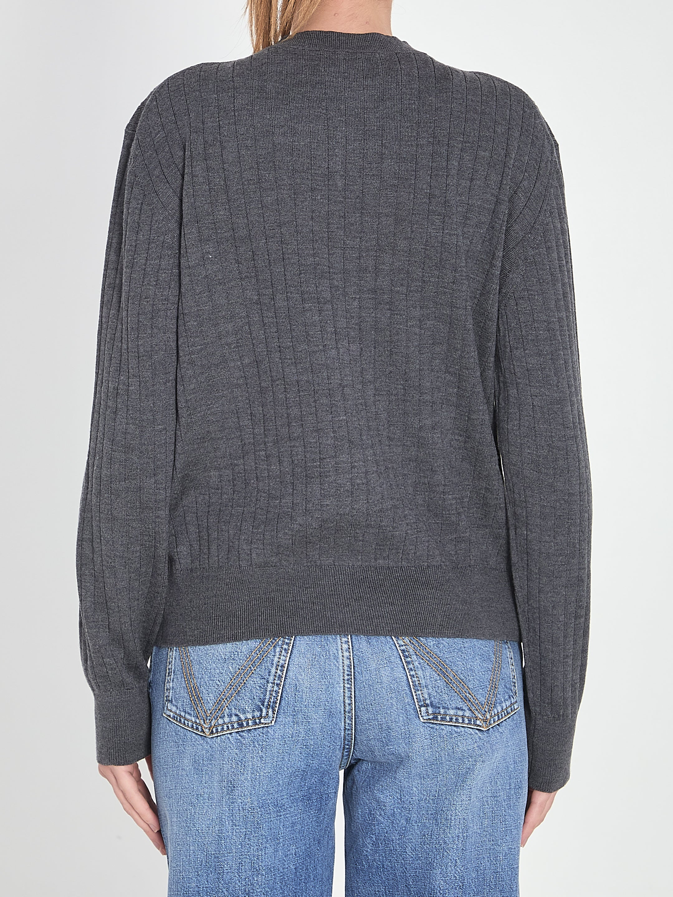Bottega Veneta Wool Rib Cardigan - Image 4