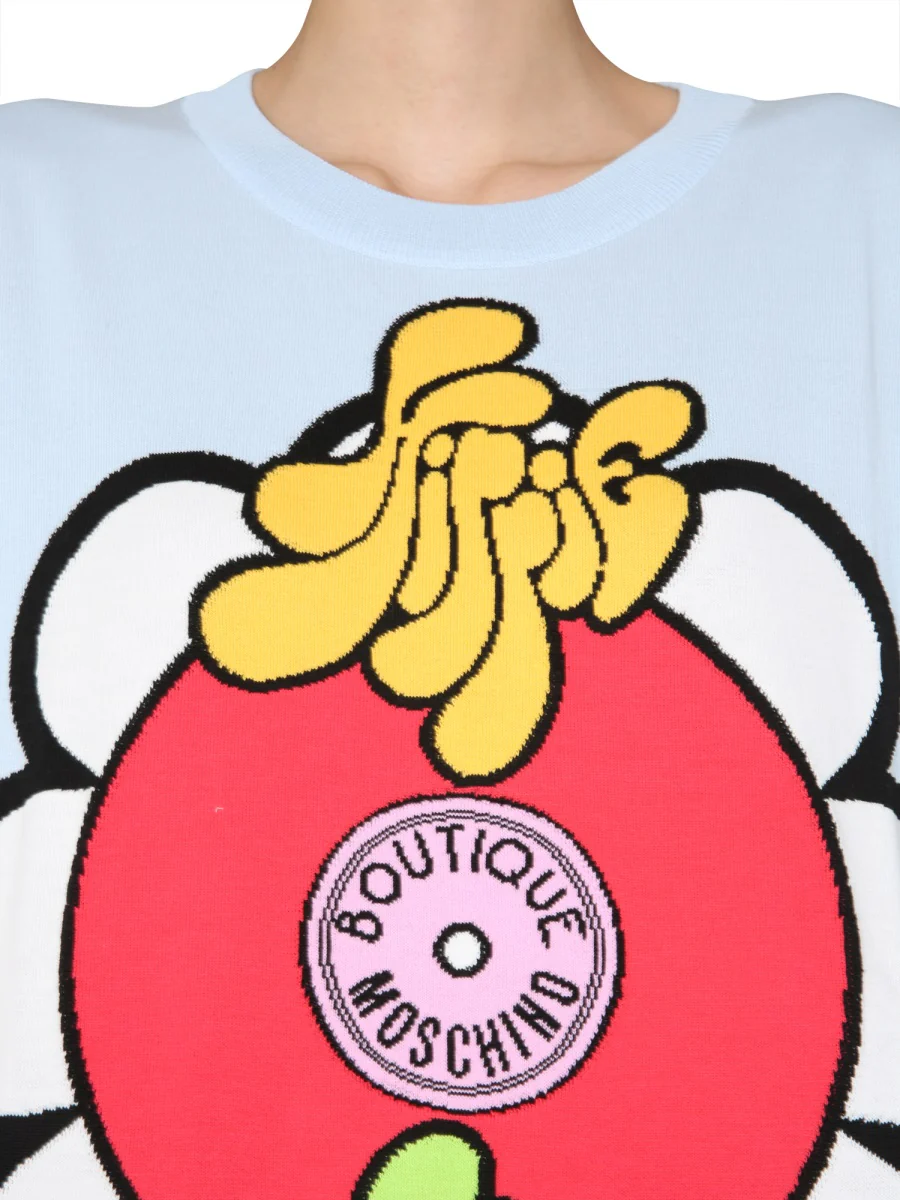 Boutique Moschino Round Neck T-Shirt for Women - Image 4