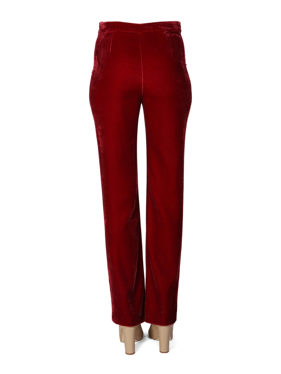 BOUTIQUE MOSCHINO Velvet High-waisted Trousers - Image 4
