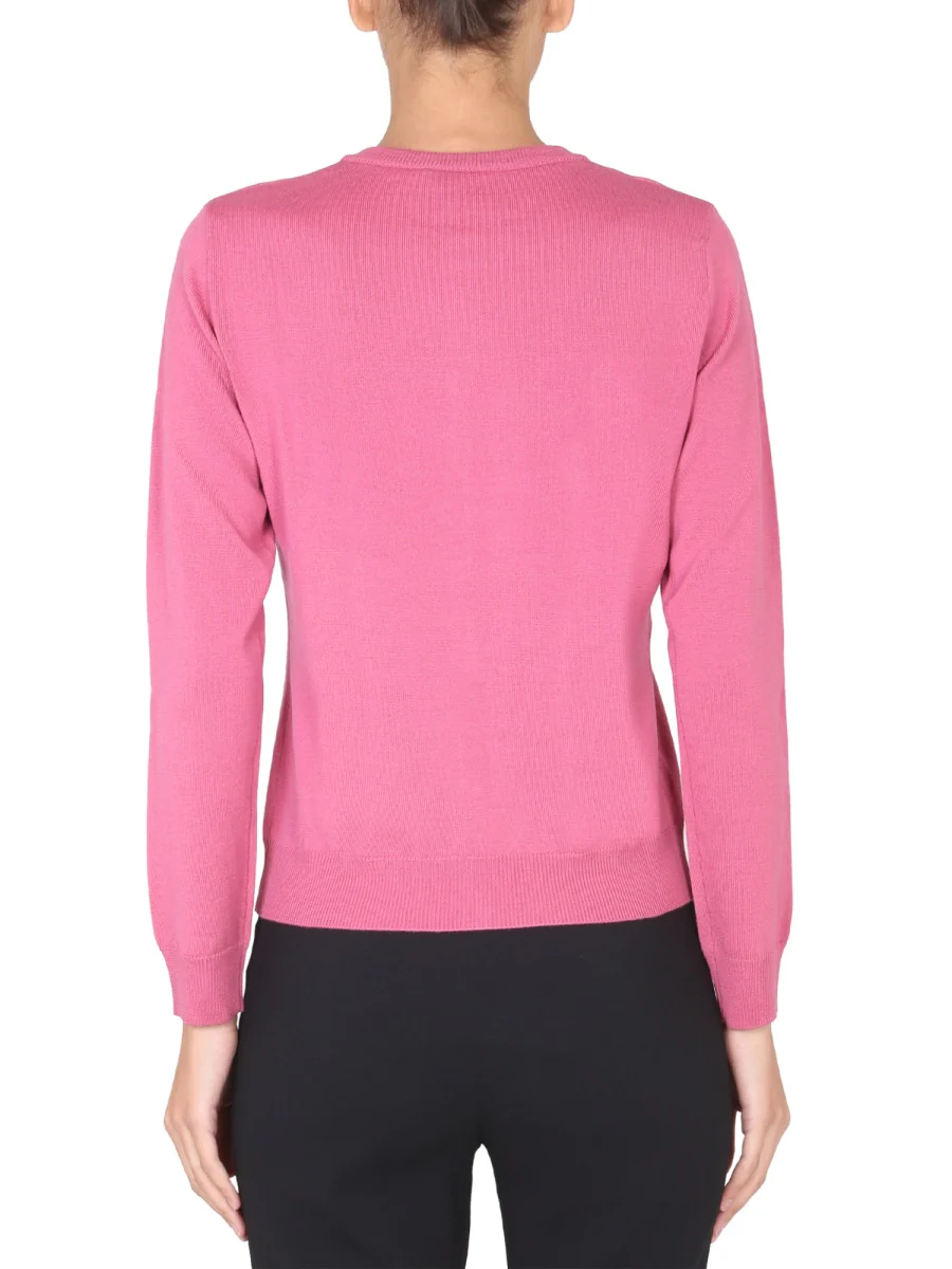 BOUTIQUE MOSCHINO Wool T-Shirt with Necklace and Front Button Closure - Image 3