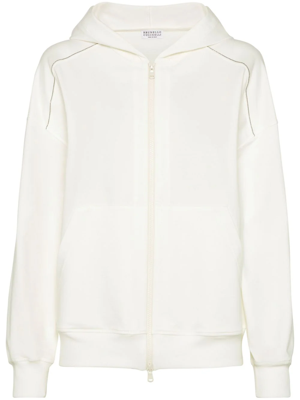 Brunello Cucinelli Bead-embellished Cotton-jersey Zip-up Hoodie