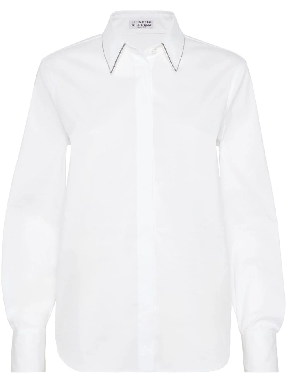 Brunello Cucinelli Collar-trim Long-sleeve Shirt