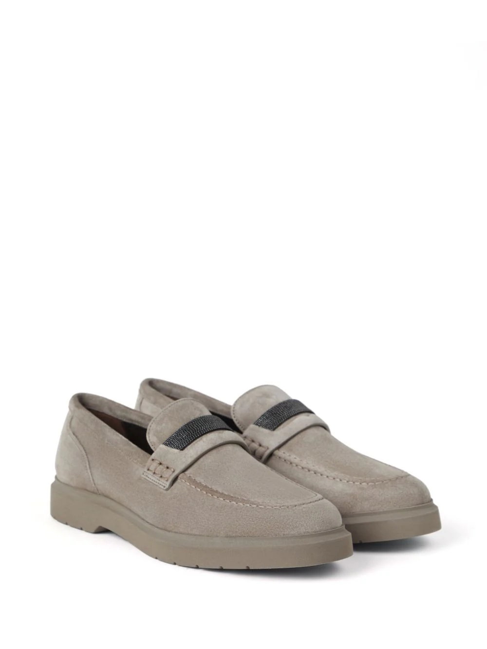 Brunello Cucinelli Crystal-embellished Suede Loafers - Image 5