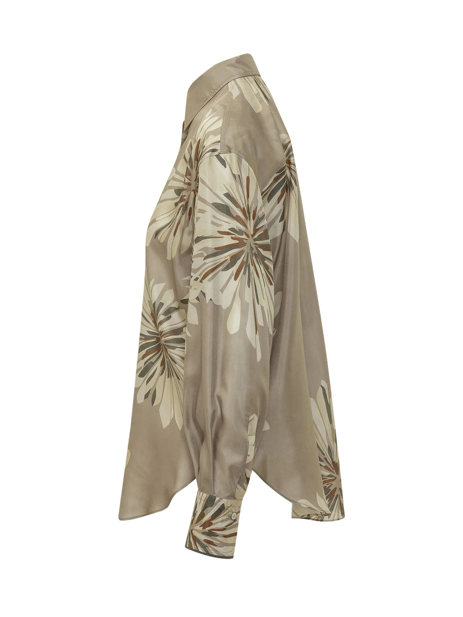 Brunello Cucinelli Long Sleeve Shirt with Chic Collar and Artistic Floral Print - SS26 - Image 3