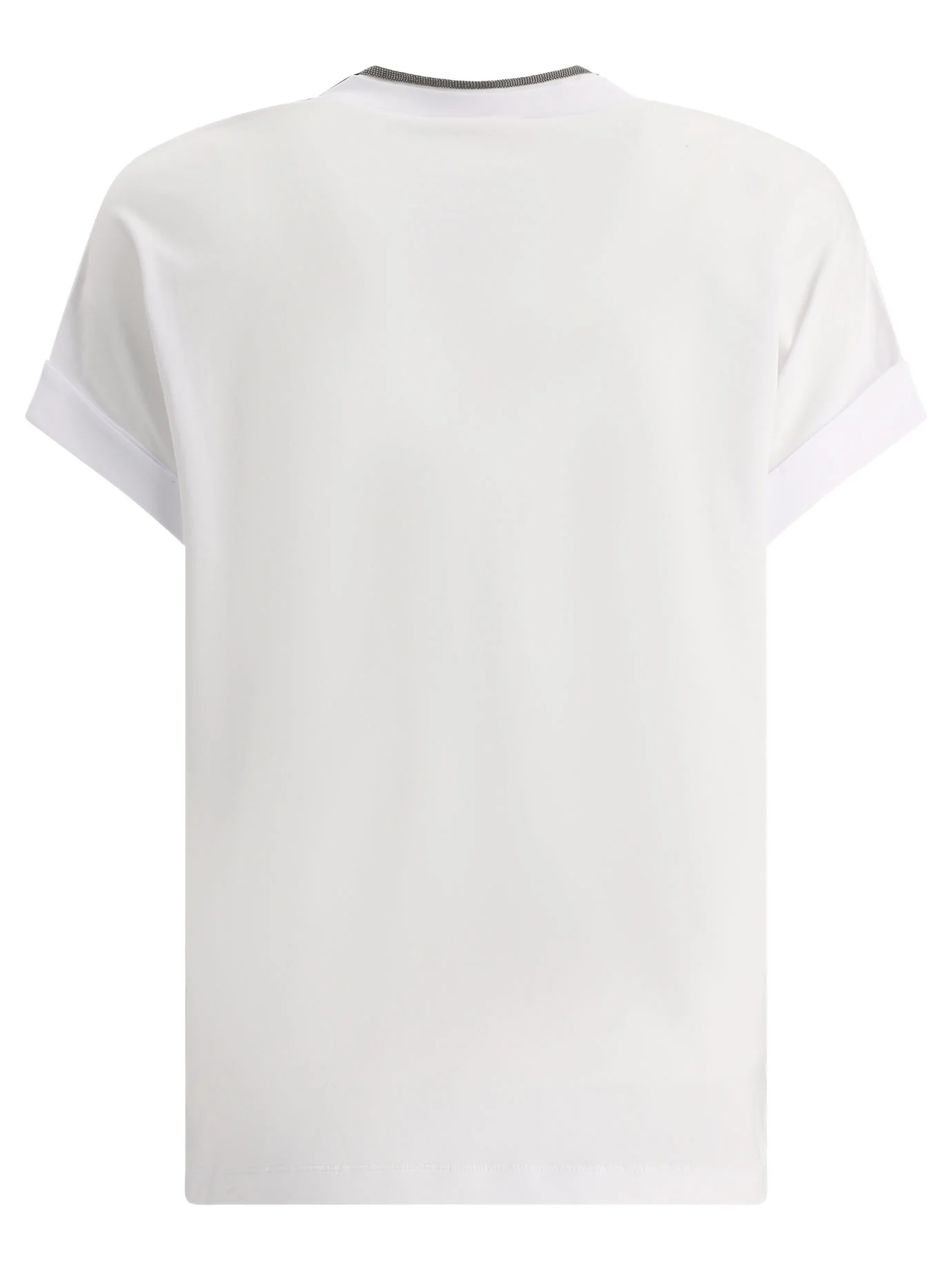 BRUNELLO CUCINELLI Silvery Trim V-neck T-shirt - Image 2