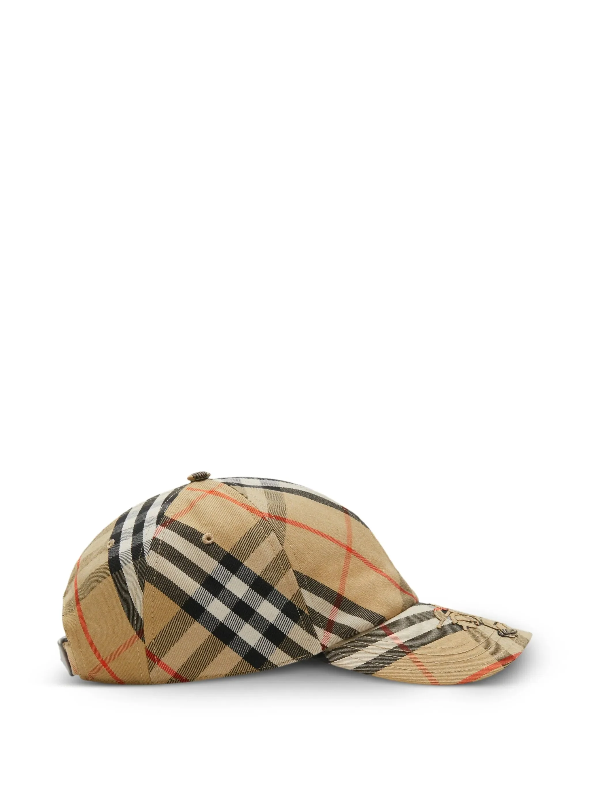 BURBERRY Baseball Cap with All-Over Check Motif and EKD Embroidery on Front in Fabric for Men - Image 4