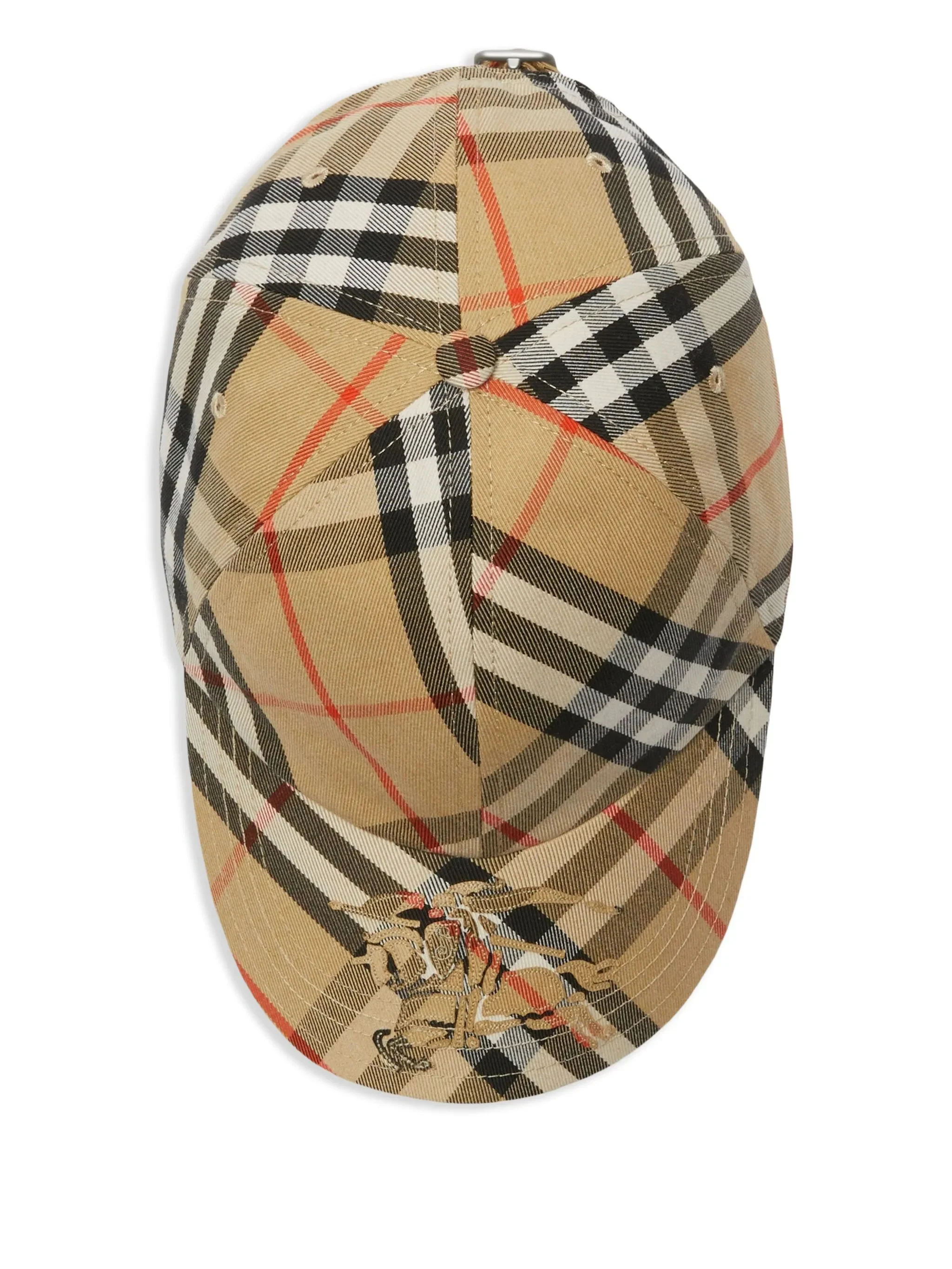 BURBERRY Baseball Cap with All-Over Check Motif and EKD Embroidery on Front in Fabric for Men - Image 5