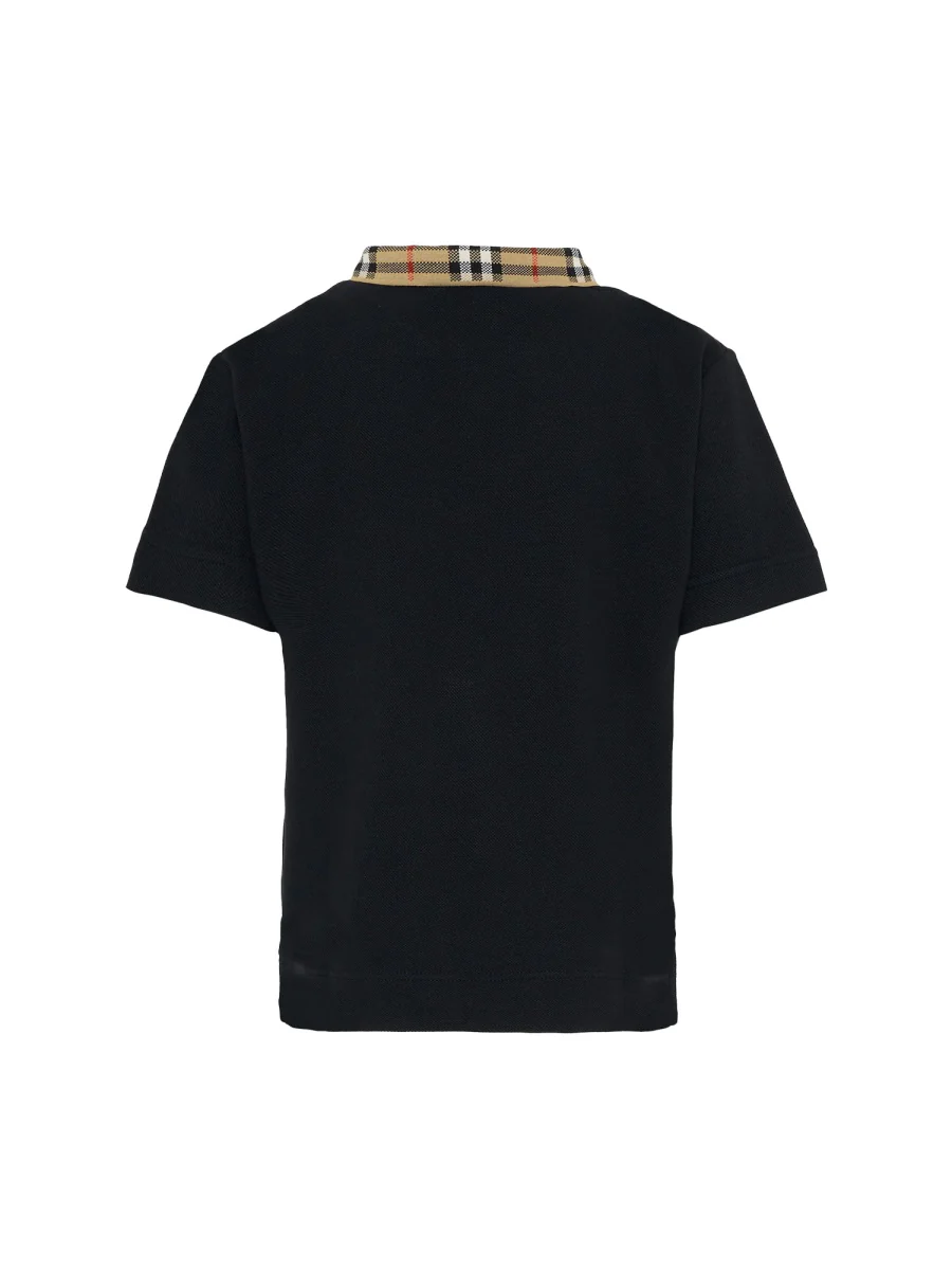 BURBERRY Check Collar Cotton Polo Shirt - Image 2